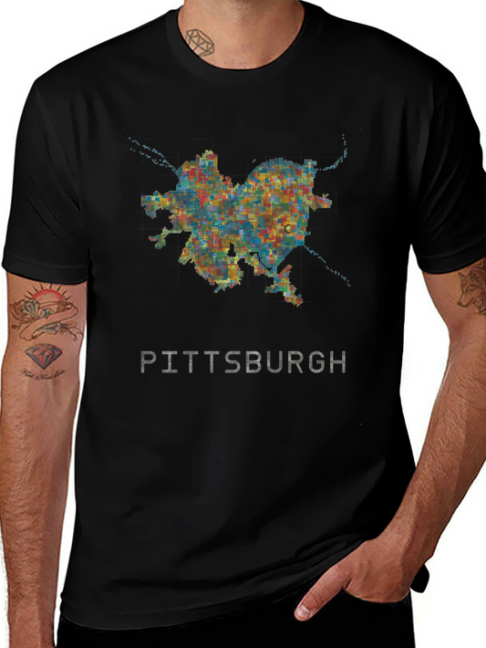 Pittsburgh City Map Graphic Tee - Black