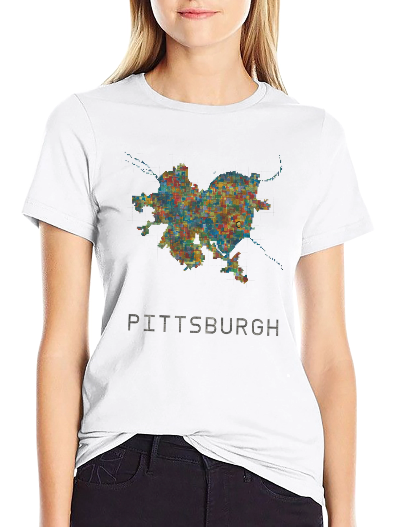 Pittsburgh City Map Graphic Tee - Black