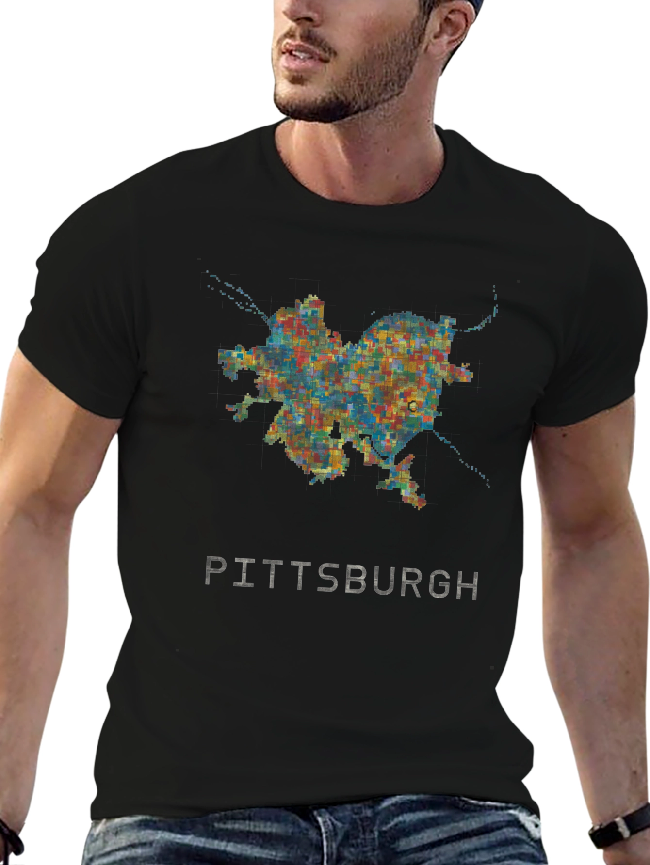 Pittsburgh City Map Graphic Tee - Black