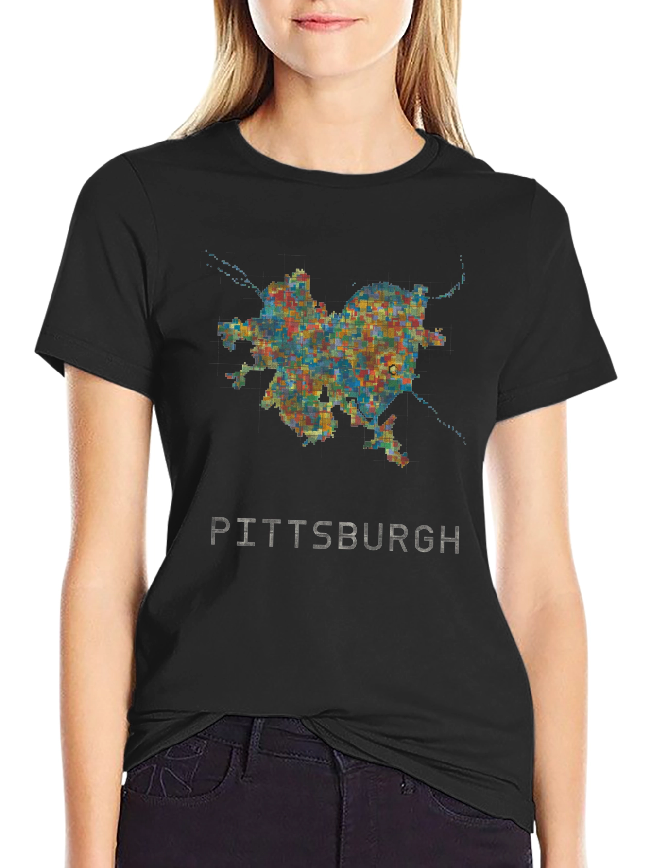 Pittsburgh City Map Graphic Tee - Black