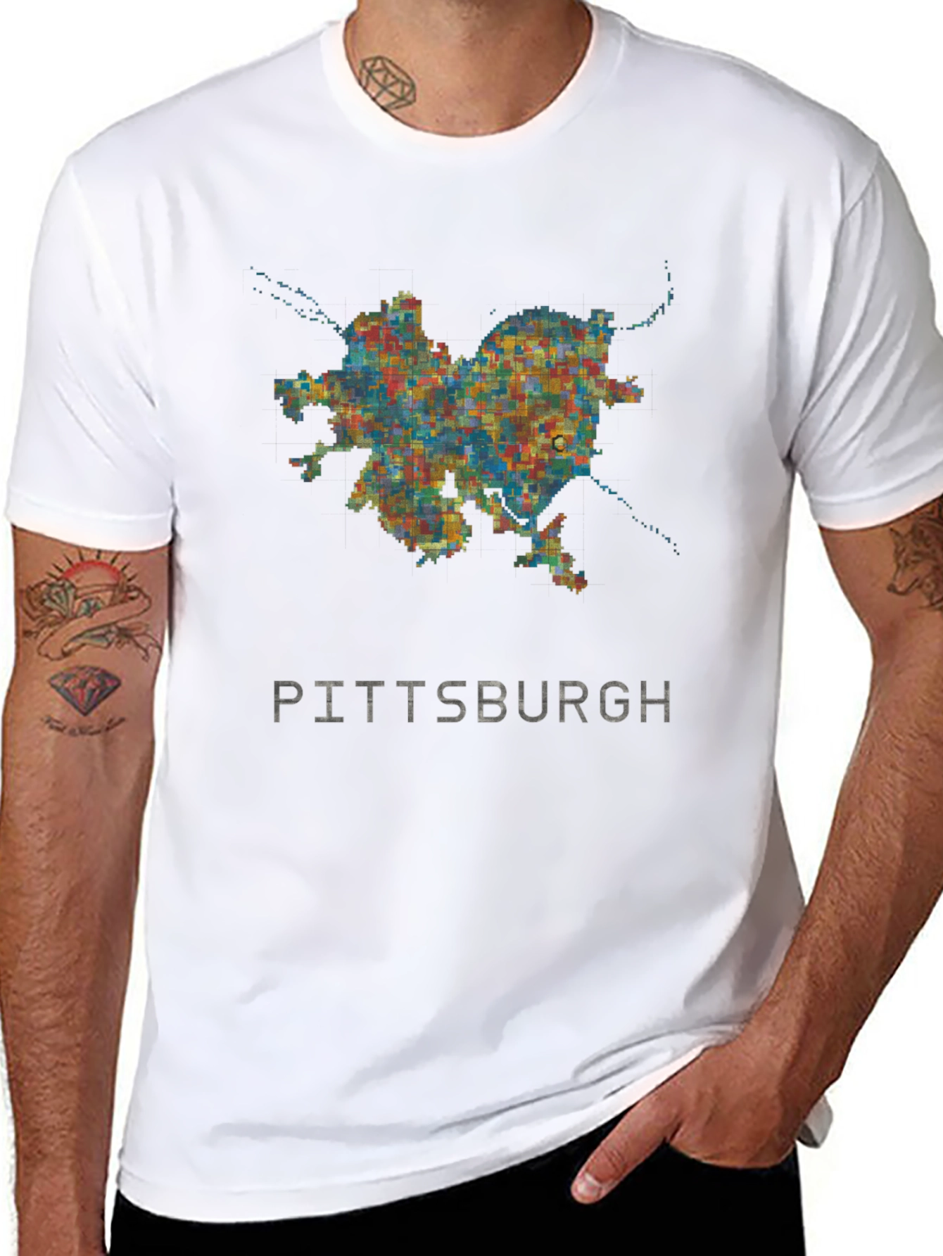 Pittsburgh City Map Graphic Tee - Black