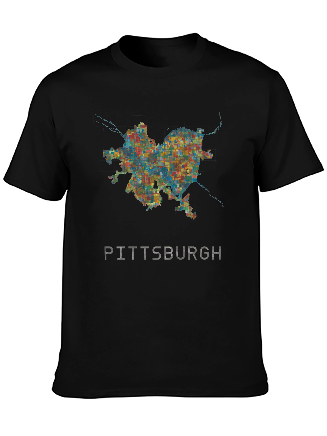 Pittsburgh City Map Graphic Tee - Black