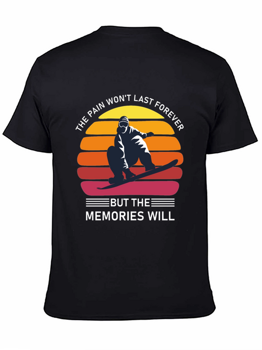 Snowboarder Sunset Graphic Tee - Pain Wont Last Memories Will