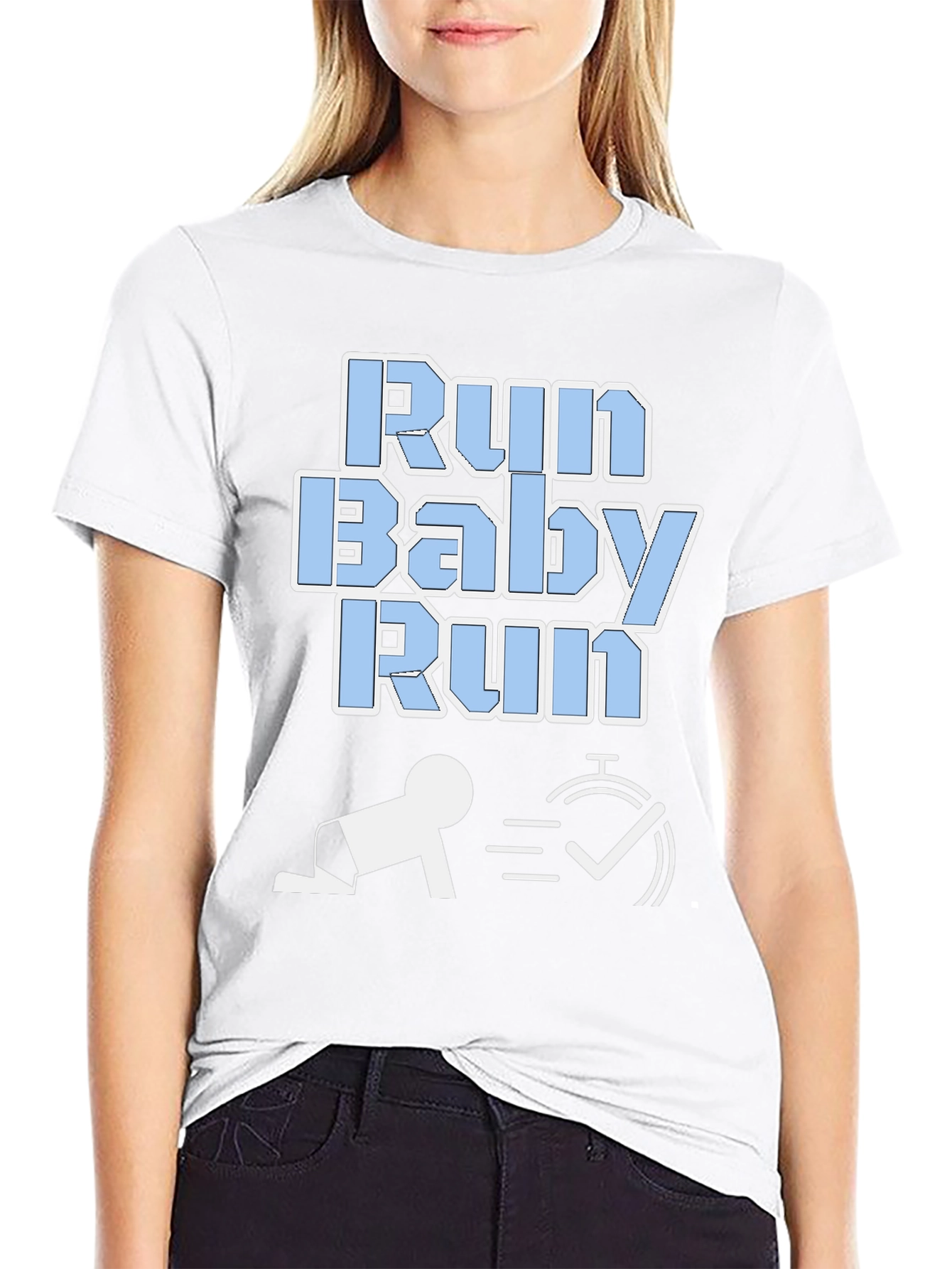Run Baby Run Funny Graphic T-Shirt
