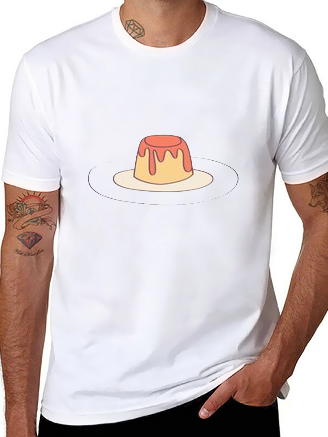 Pudding Graphic Tee - Unique Dessert T-Shirt