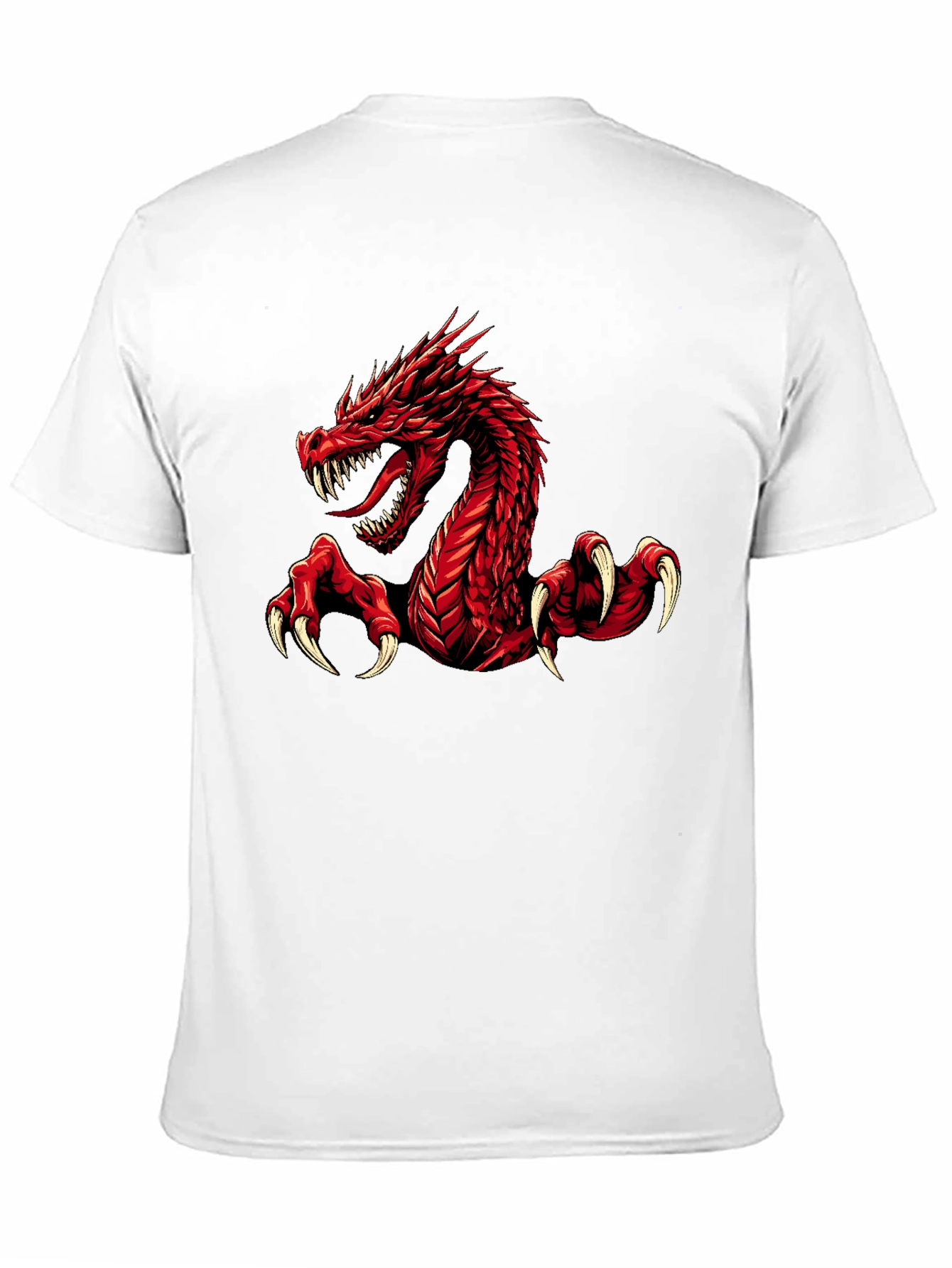 Red Dragon Graphic Print Black T-Shirt