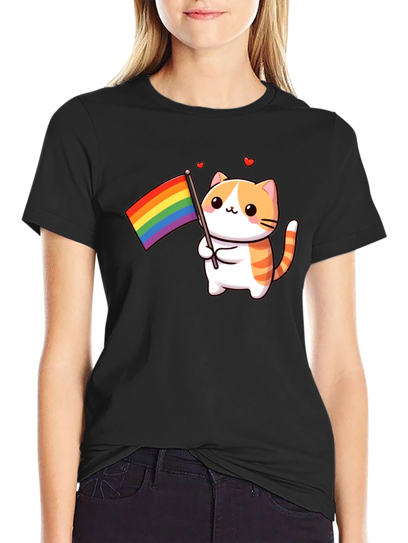 Pride Cat T-Shirt - LGBTQ+ Support