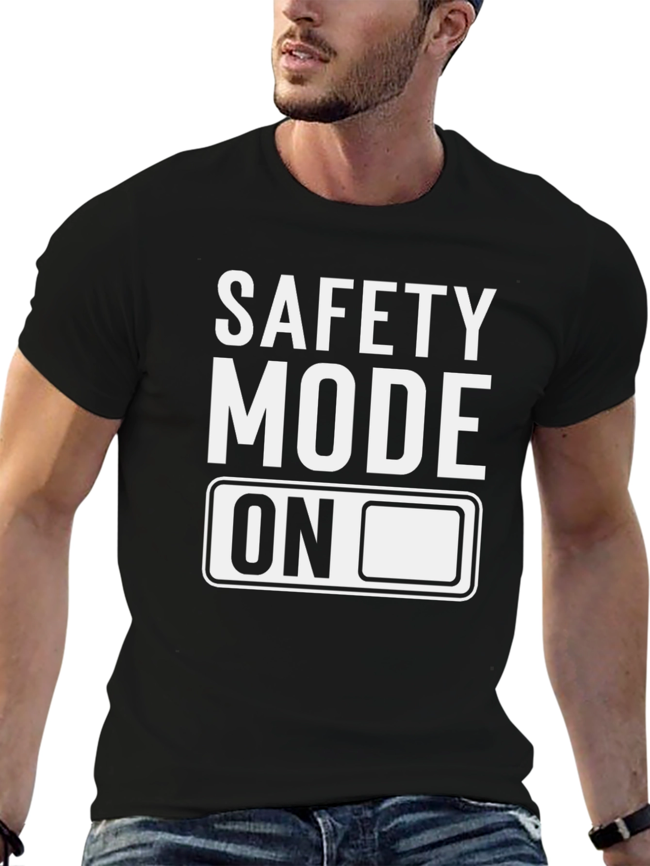 Safety Mode On Graphic T-Shirt - Black