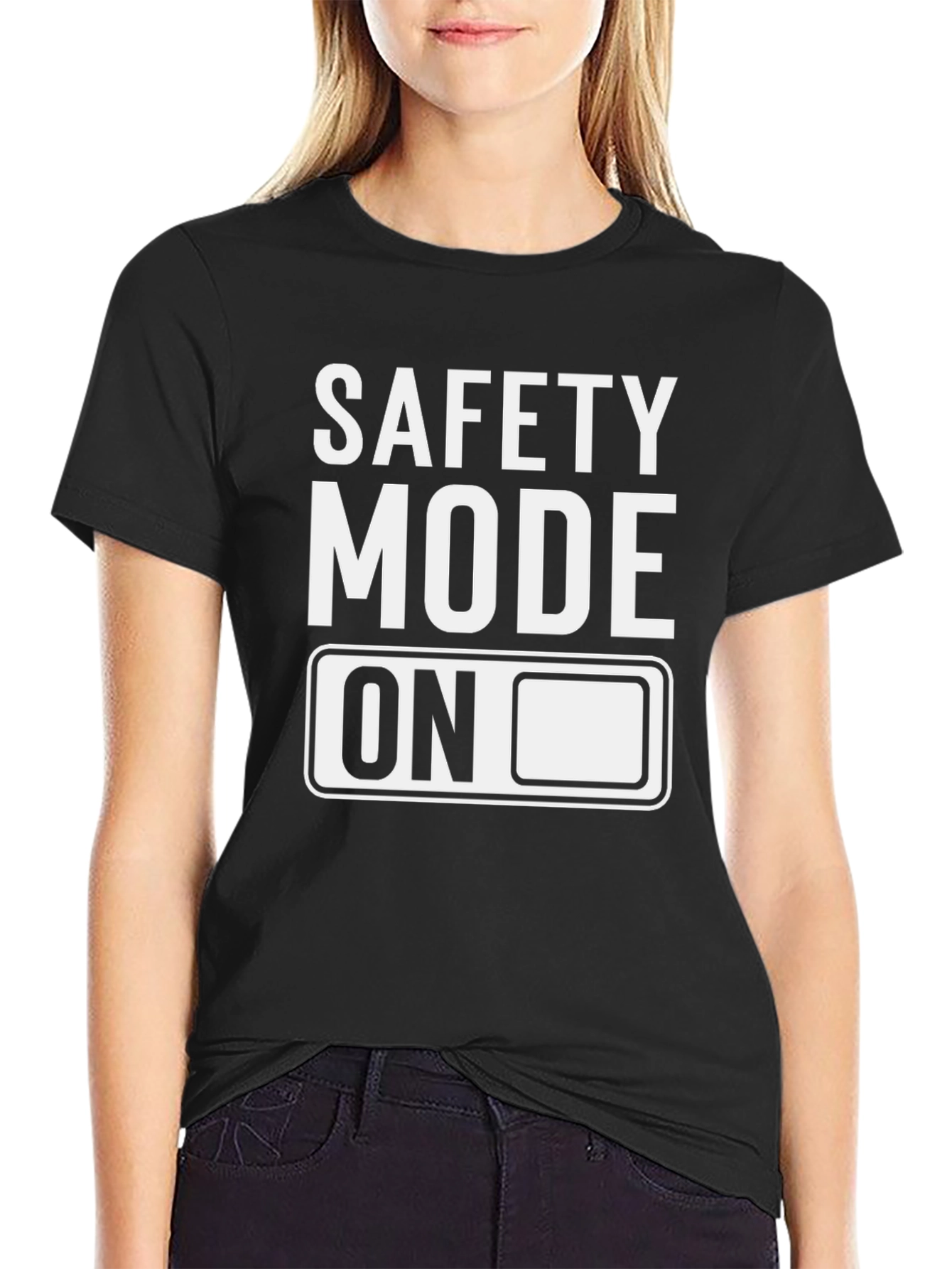 Safety Mode On Graphic T-Shirt - Black