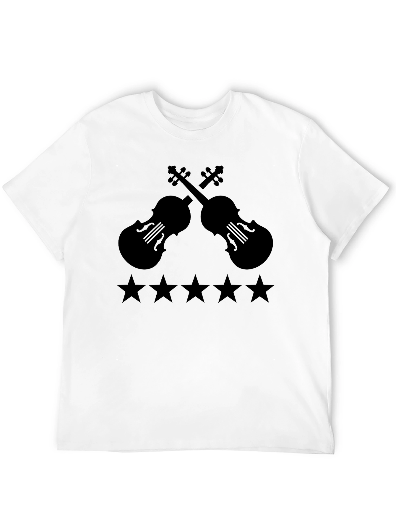 Violin & Stars Graphic T-Shirt - Musician Style