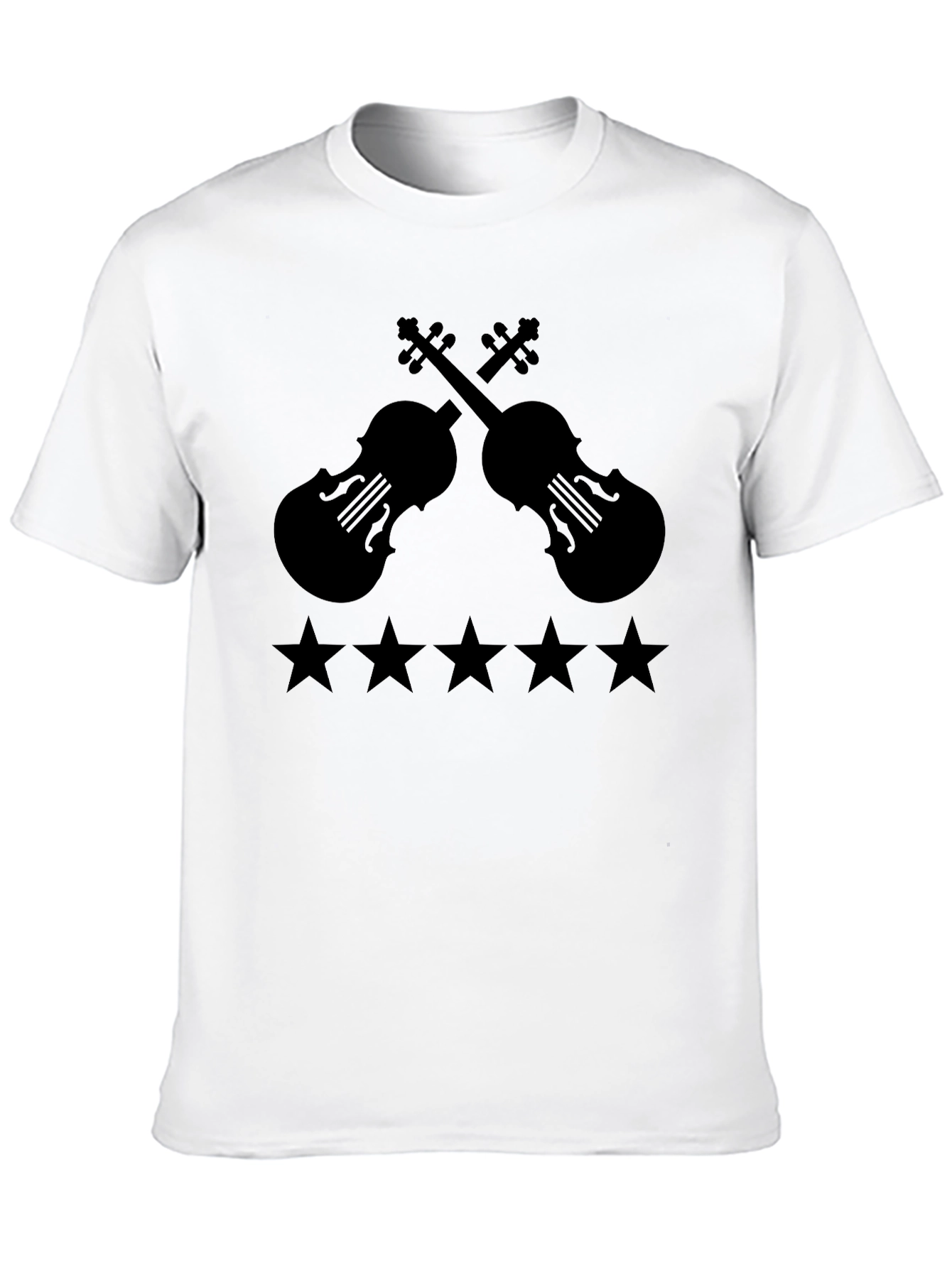 Violin & Stars Graphic T-Shirt - Musician Style