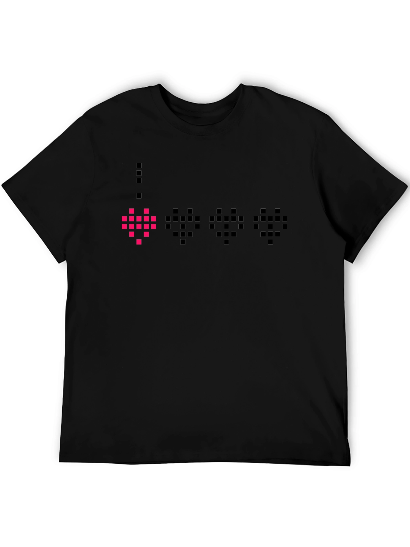 Pixel Heart Black T-Shirt - Gamer Style