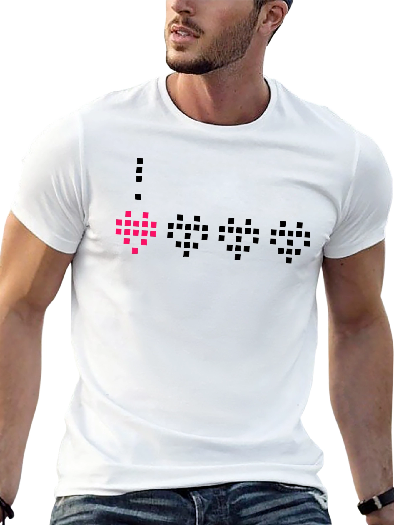 Pixel Heart Black T-Shirt - Gamer Style