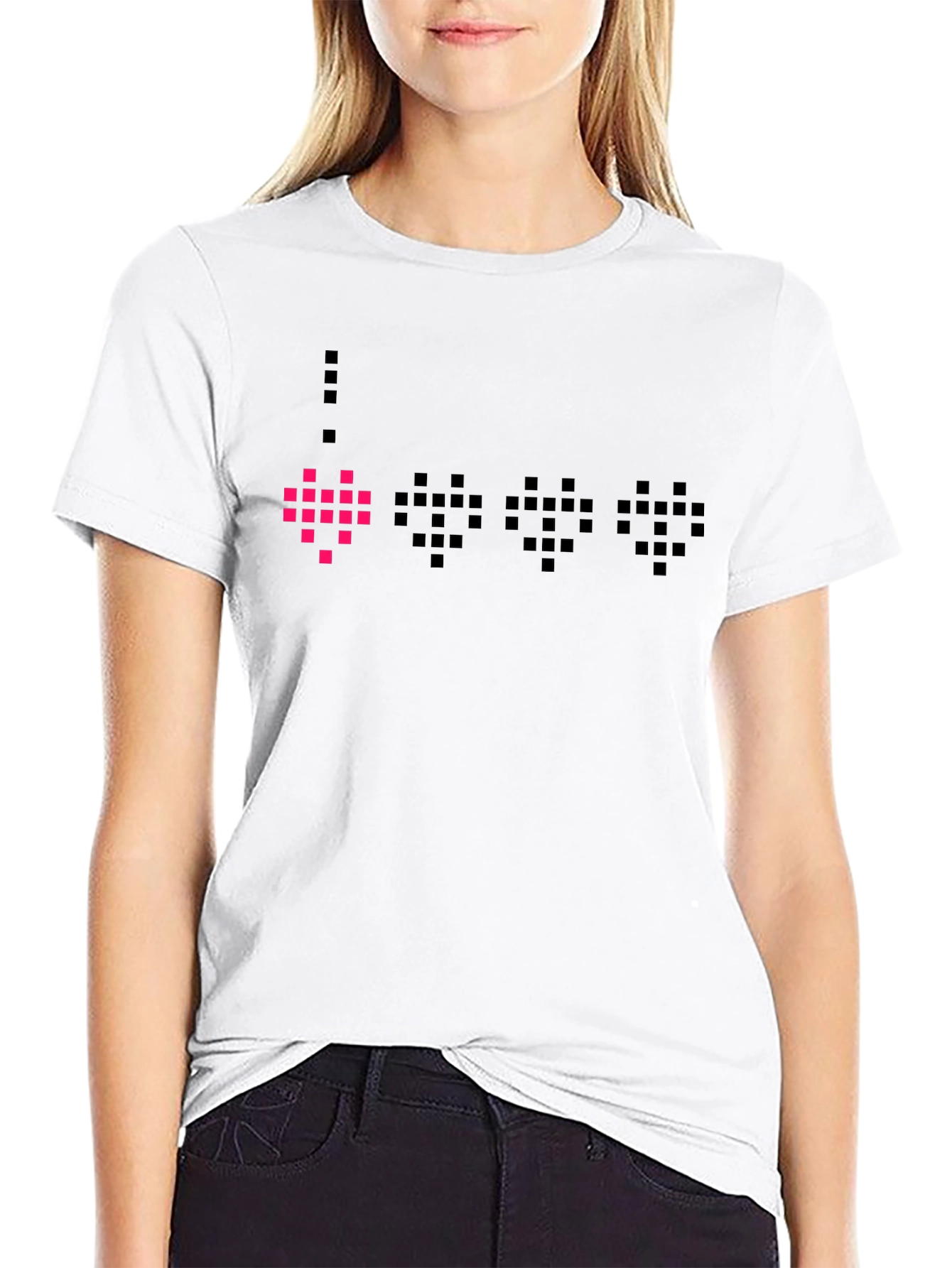 Pixel Heart Black T-Shirt - Gamer Style