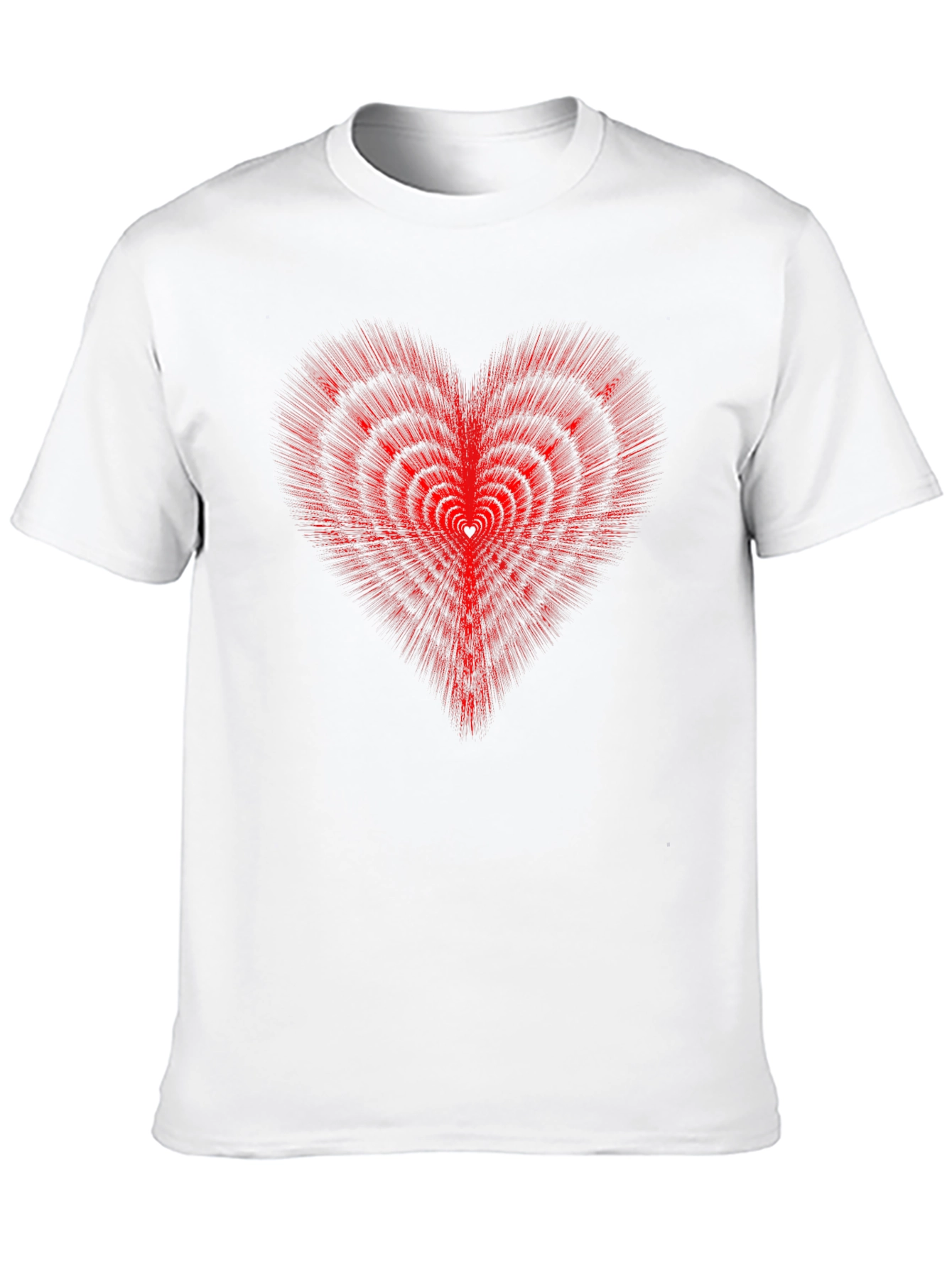Red Heart Illusion Graphic Tee - Modern Style