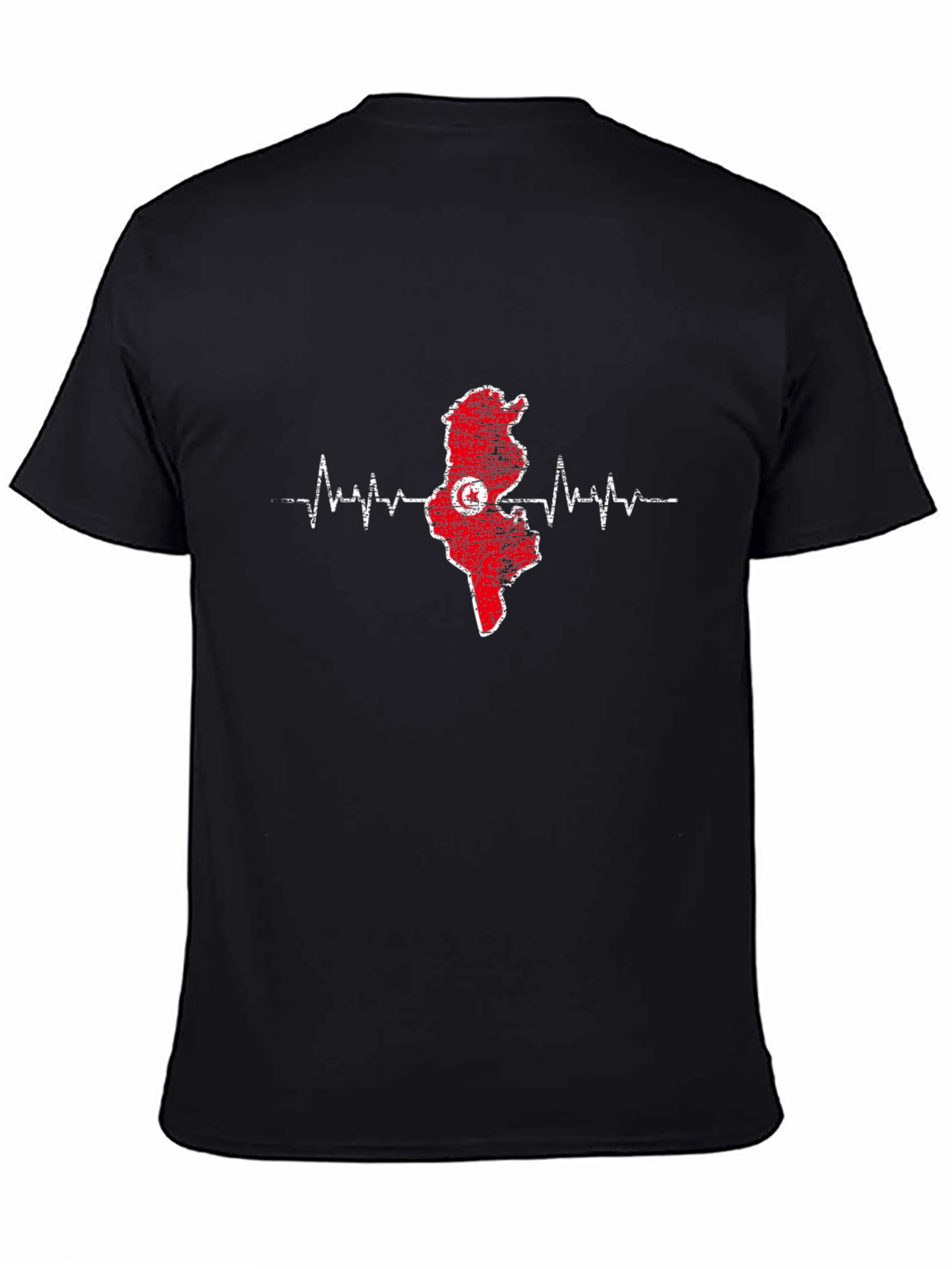 Tunisia Heartbeat T-Shirt - Black