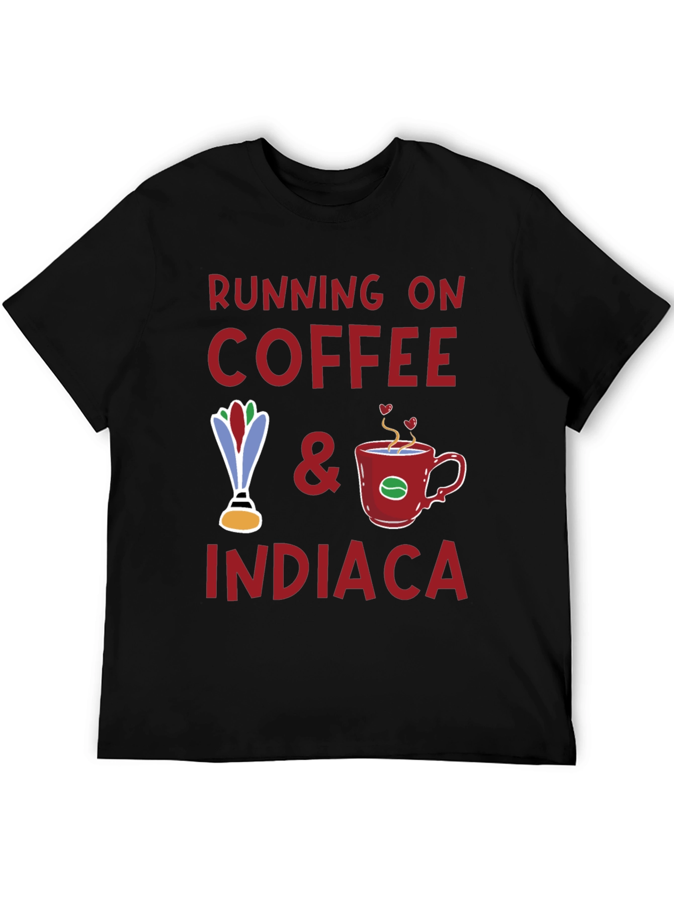 Running on Coffee & Indiaca Graphic T-Shirt