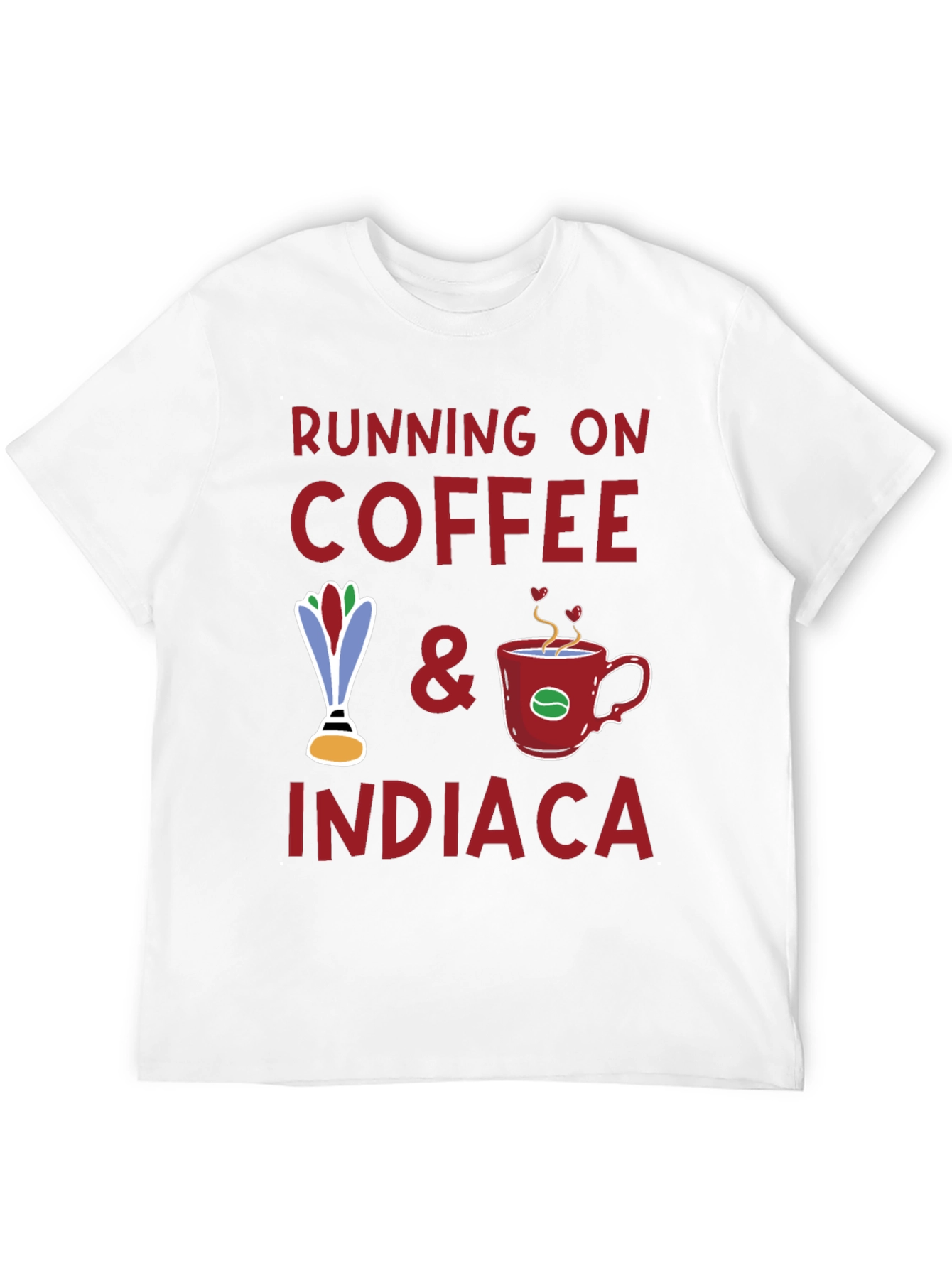 Running on Coffee & Indiaca Graphic T-Shirt