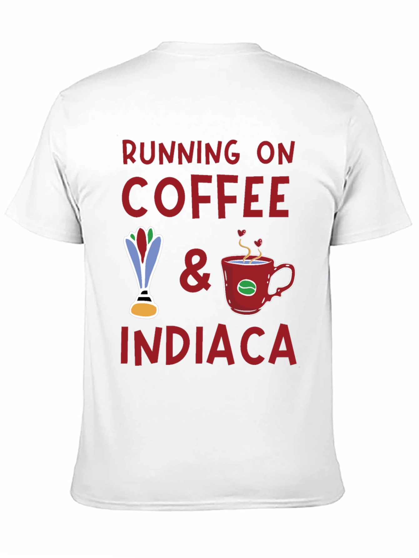 Running on Coffee & Indiaca Graphic T-Shirt