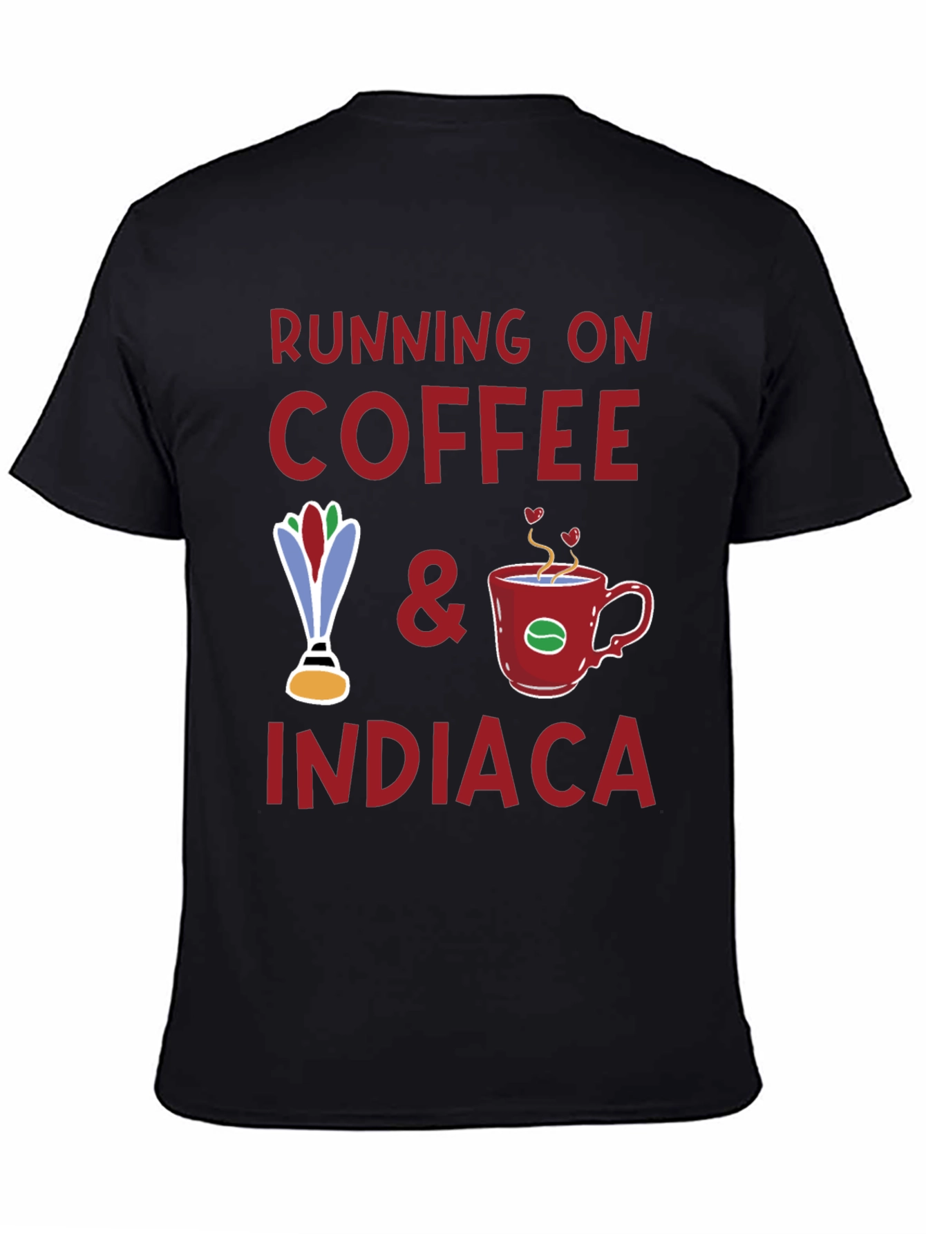 Running on Coffee & Indiaca Graphic T-Shirt