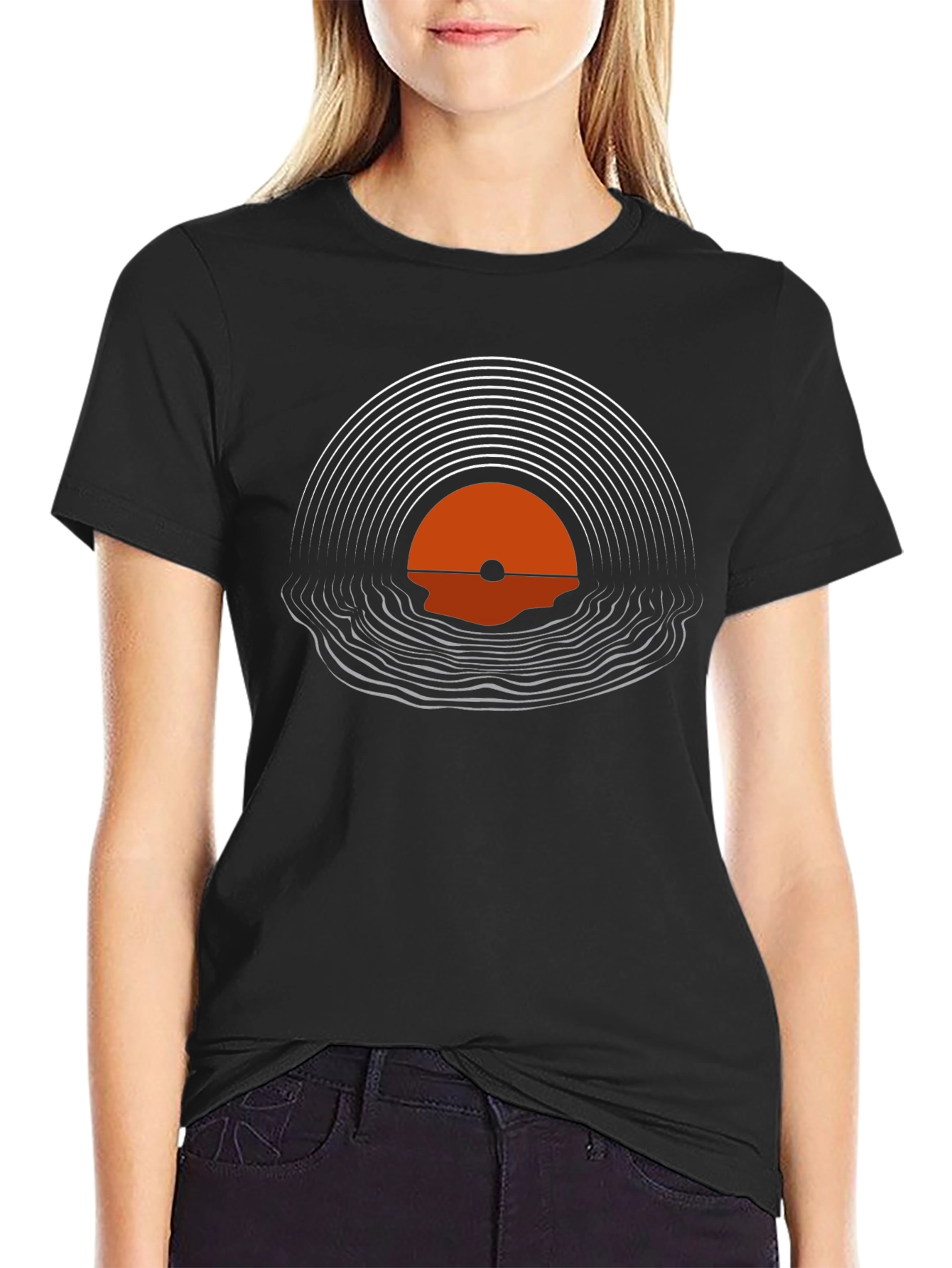 Retro Sunset Vinyl Record Graphic Tee