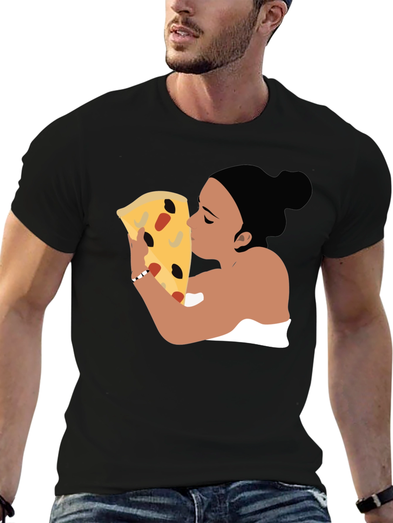 Pizza Lover Graphic Tee - Black