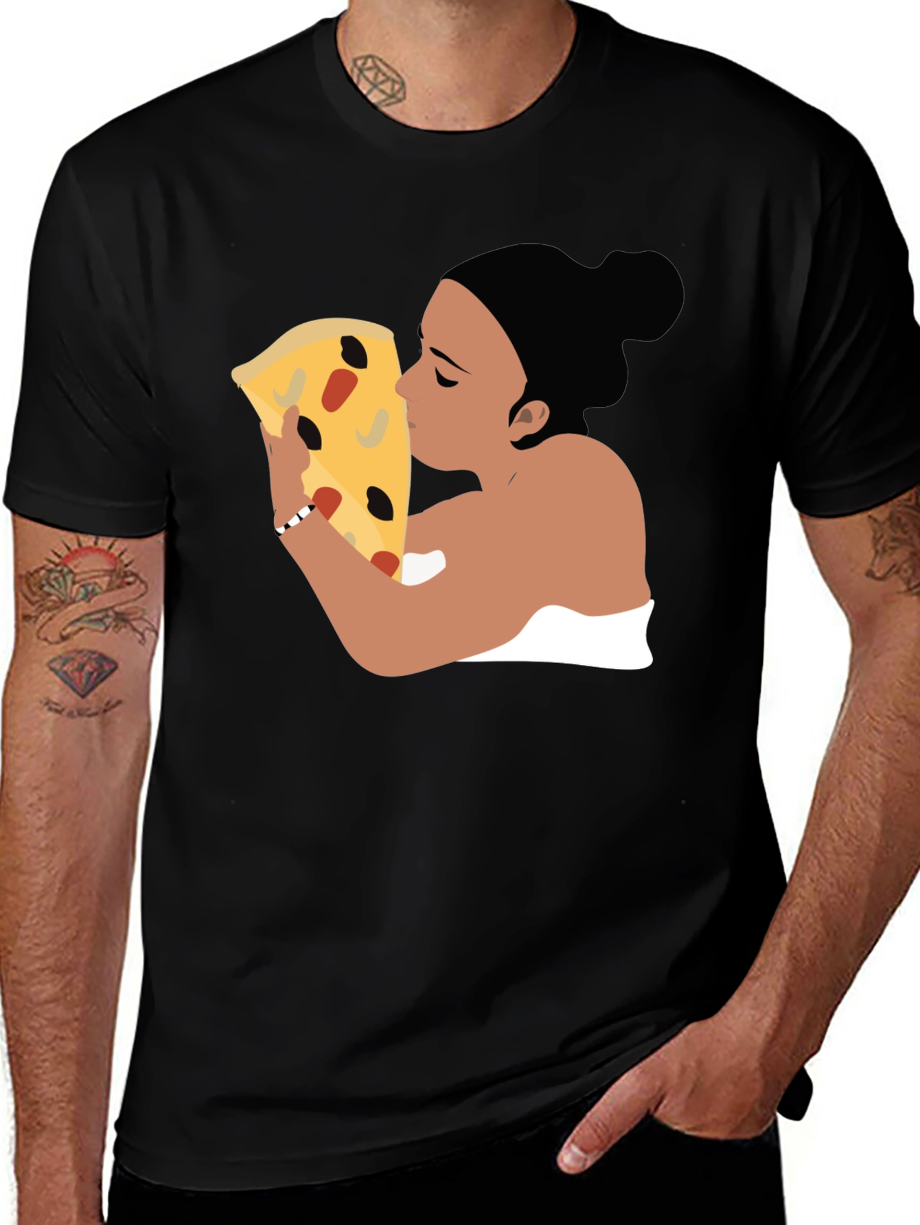 Pizza Lover Graphic Tee - Black