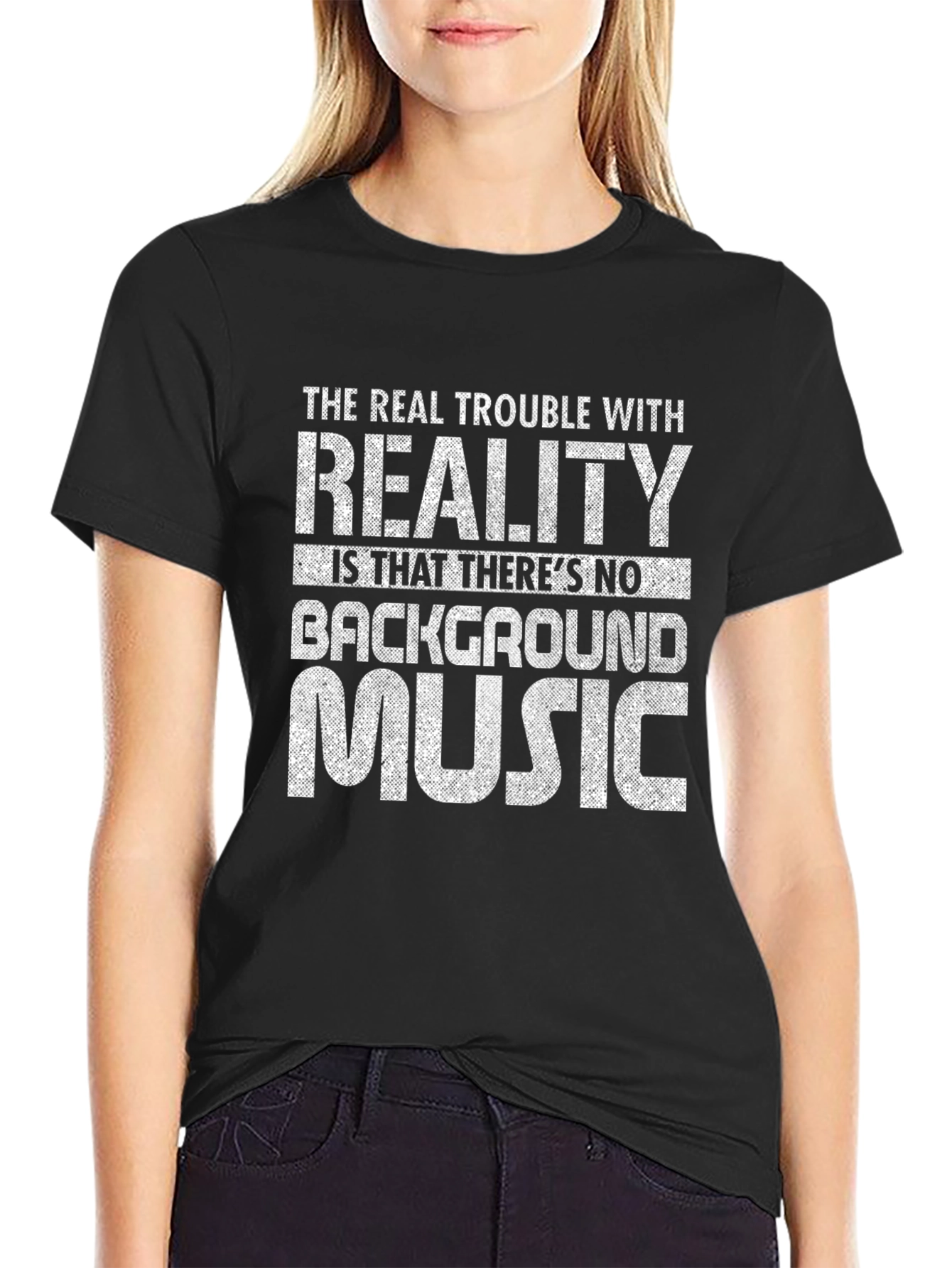 Reality Background Music T-Shirt - Black Graphic Tee