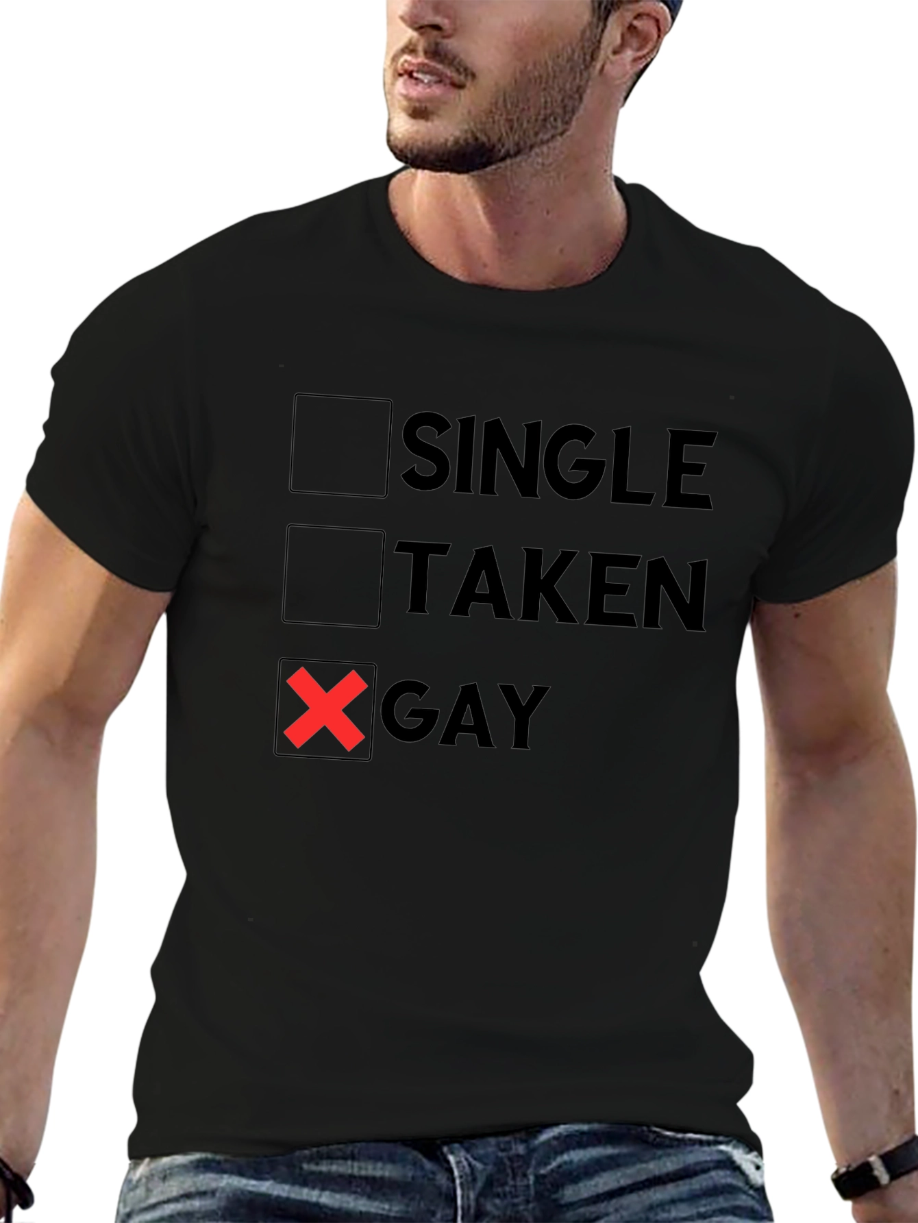 Single Taken Gay T-Shirt Funny LGBTQ Pride Tee