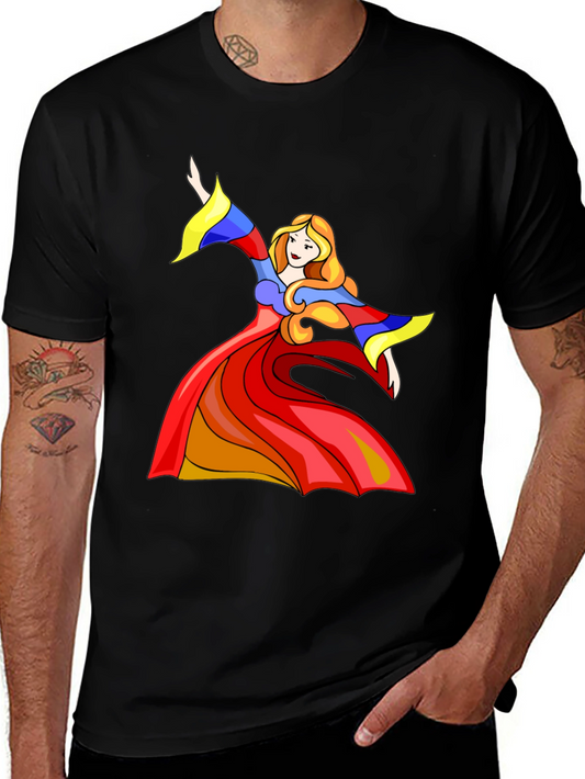 Woman Dancer Graphic Tee - Stylish Black T-Shirt