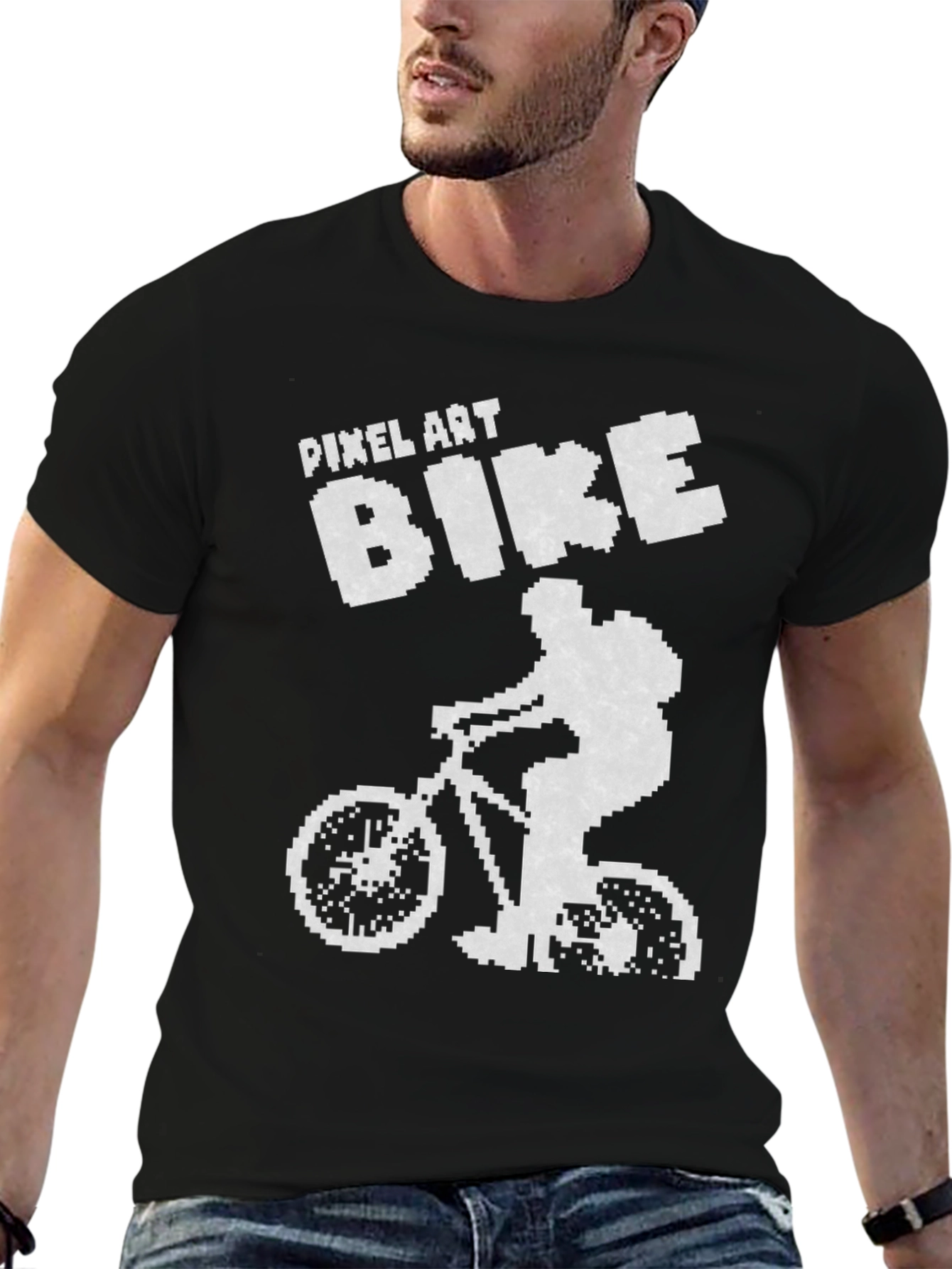 Pixel Art Bike T-Shirt - Retro Style