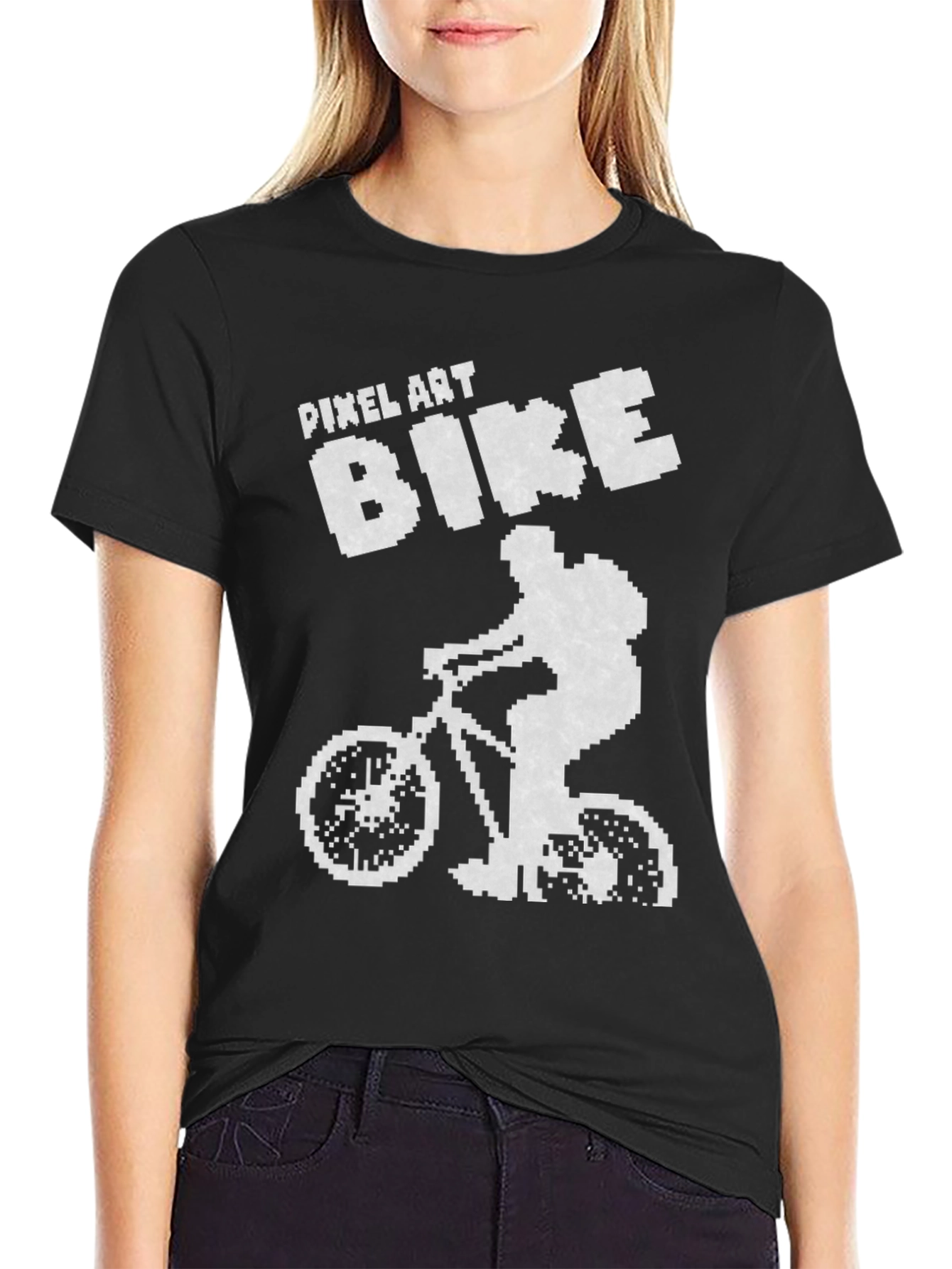 Pixel Art Bike T-Shirt - Retro Style