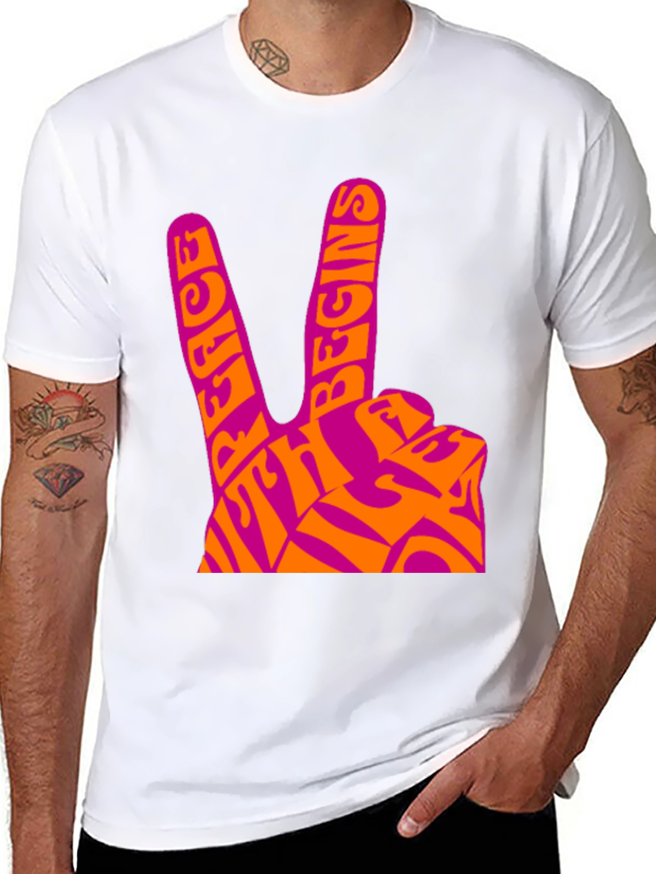 Peace Begins With Me T-Shirt - Retro Design