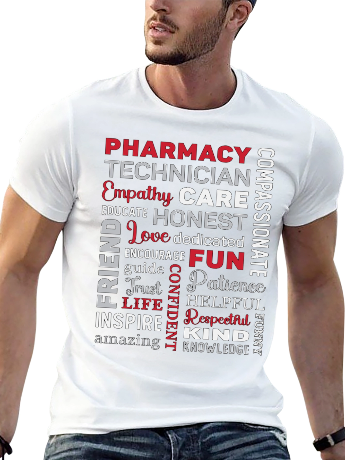 Pharmacy Technician Word Art T-Shirt