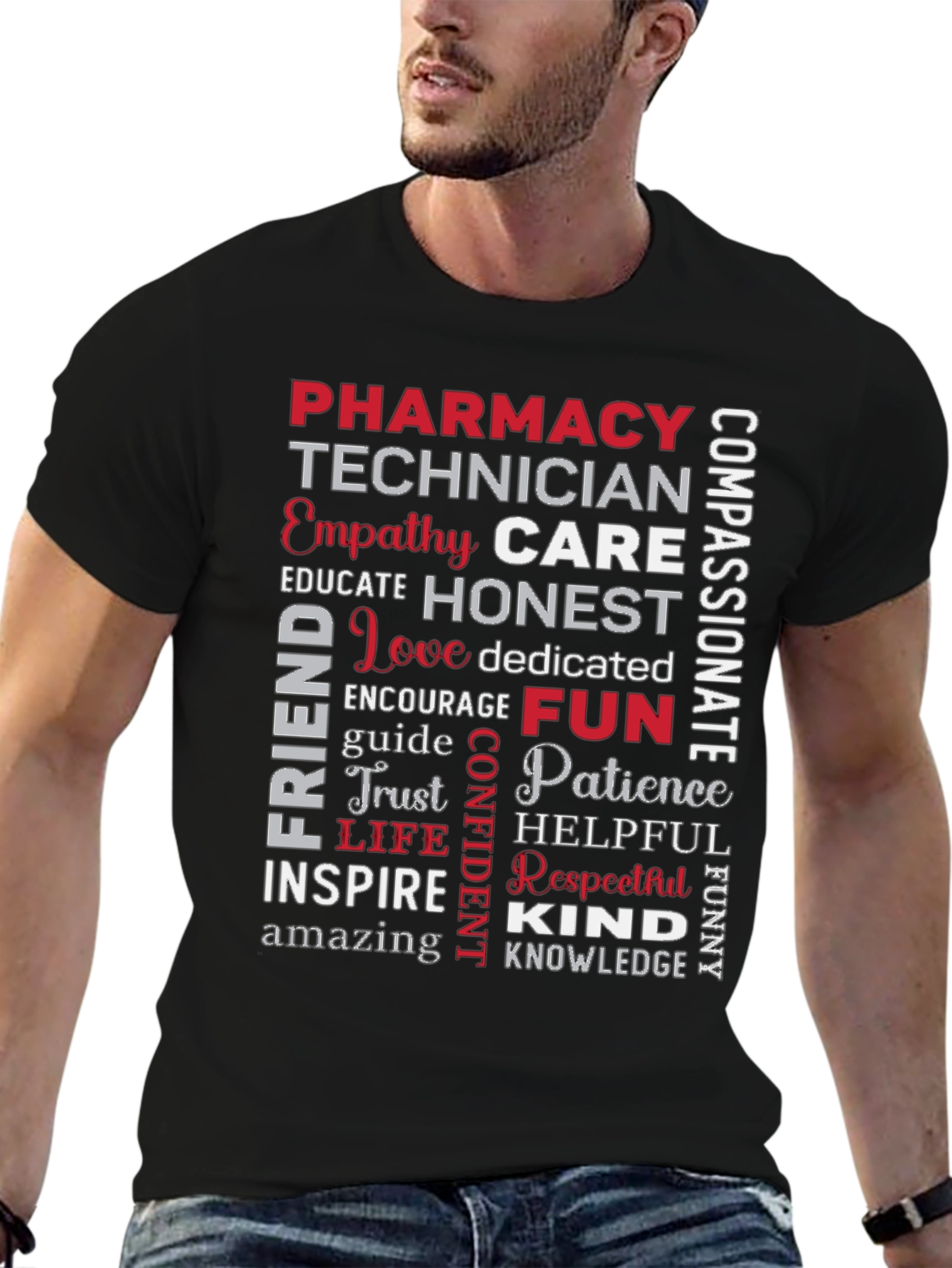 Pharmacy Technician Word Art T-Shirt
