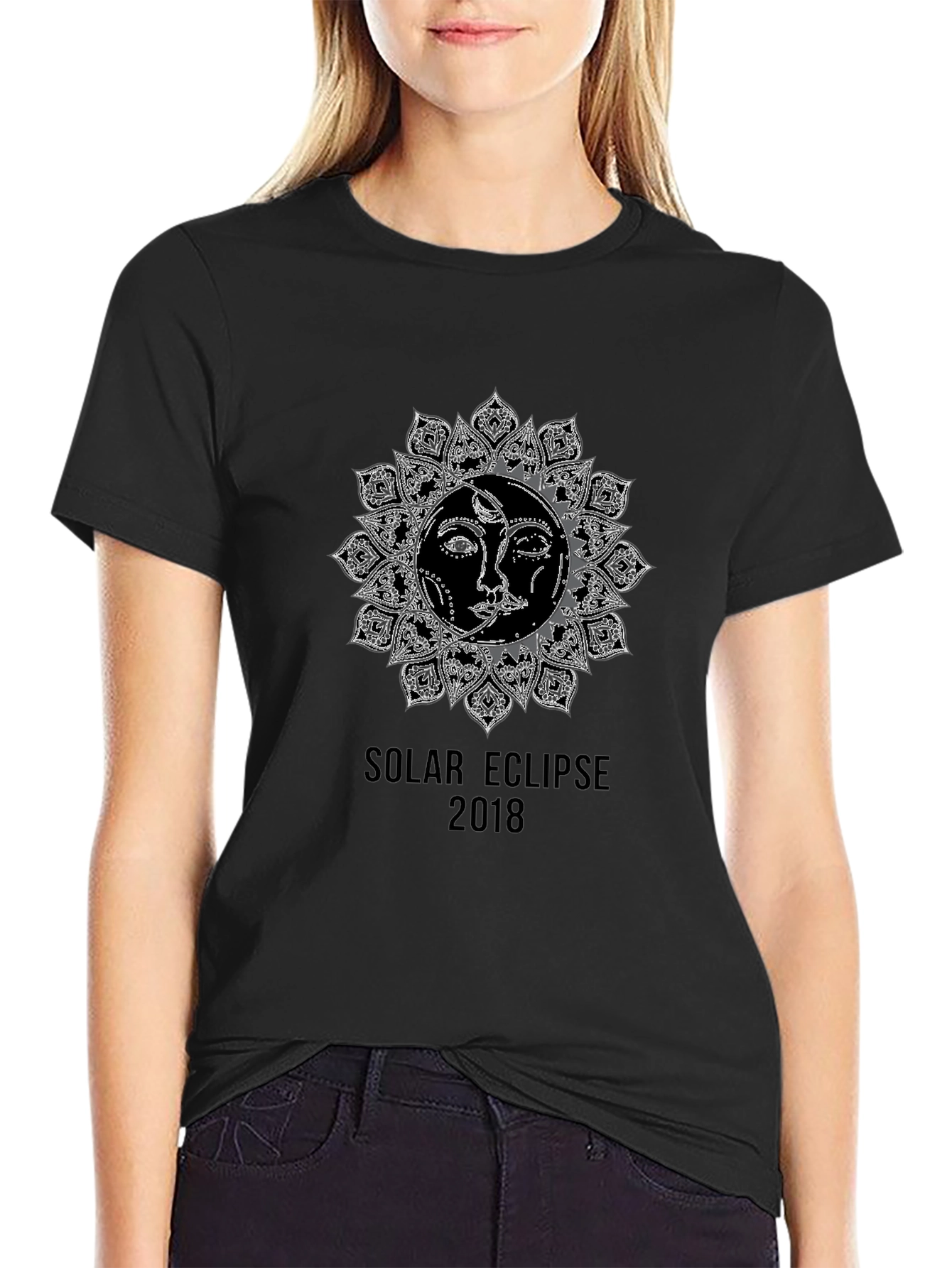 Solar Eclipse 2018 Graphic T-Shirt - Black