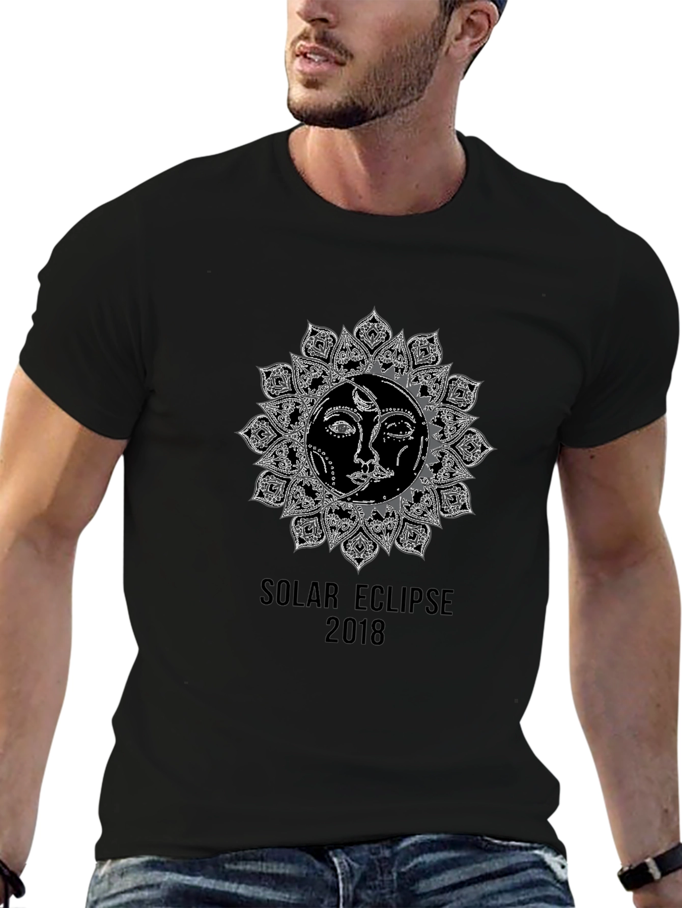 Solar Eclipse 2018 Graphic T-Shirt - Black