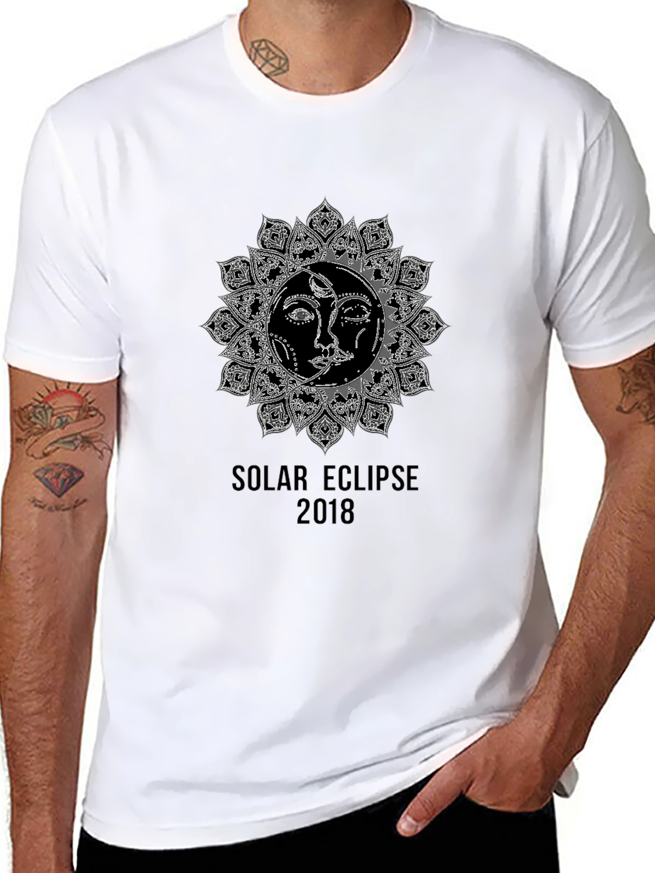 Solar Eclipse 2018 Graphic T-Shirt - Black