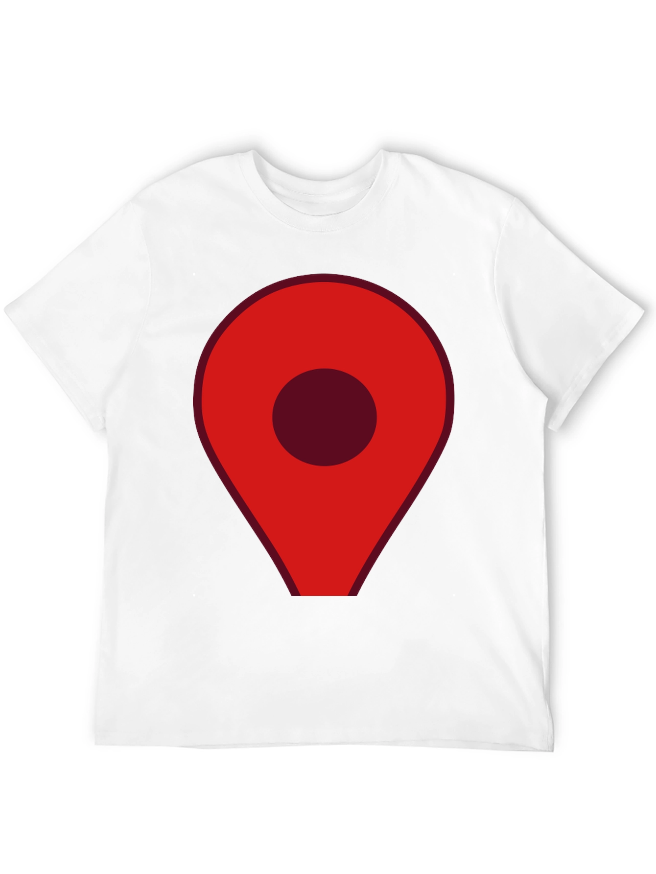 Red Location Pin Graphic Black T-Shirt