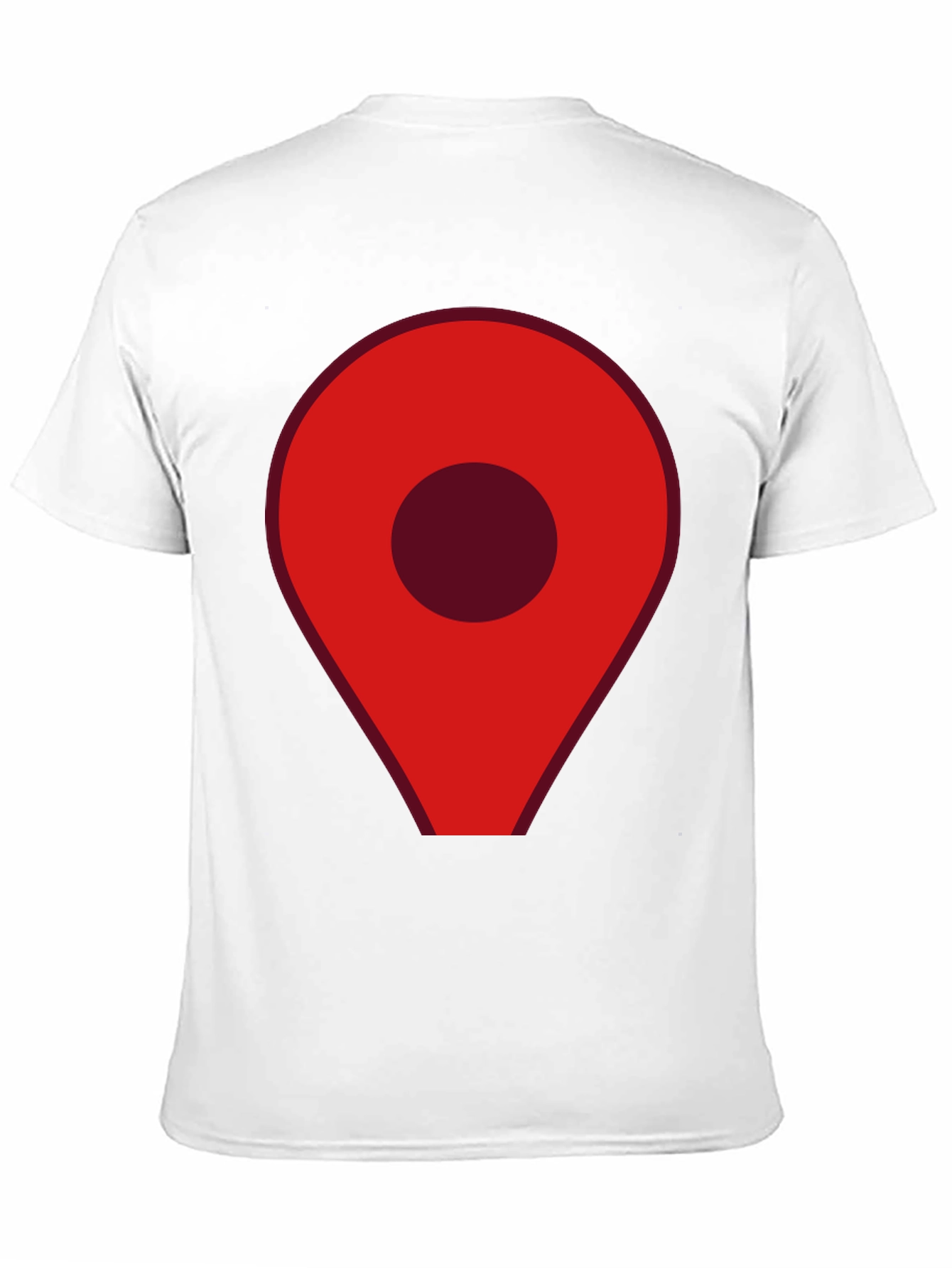 Red Location Pin Graphic Black T-Shirt