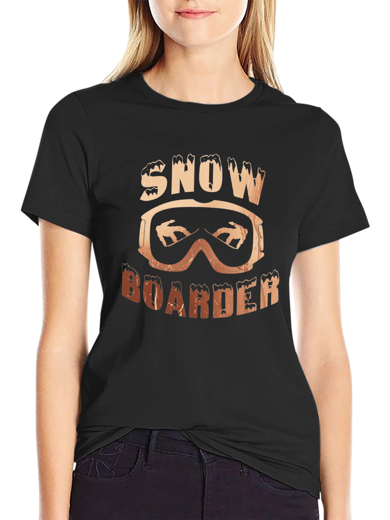 Snowboarder Graphic T-Shirt - Stylish Black Tee