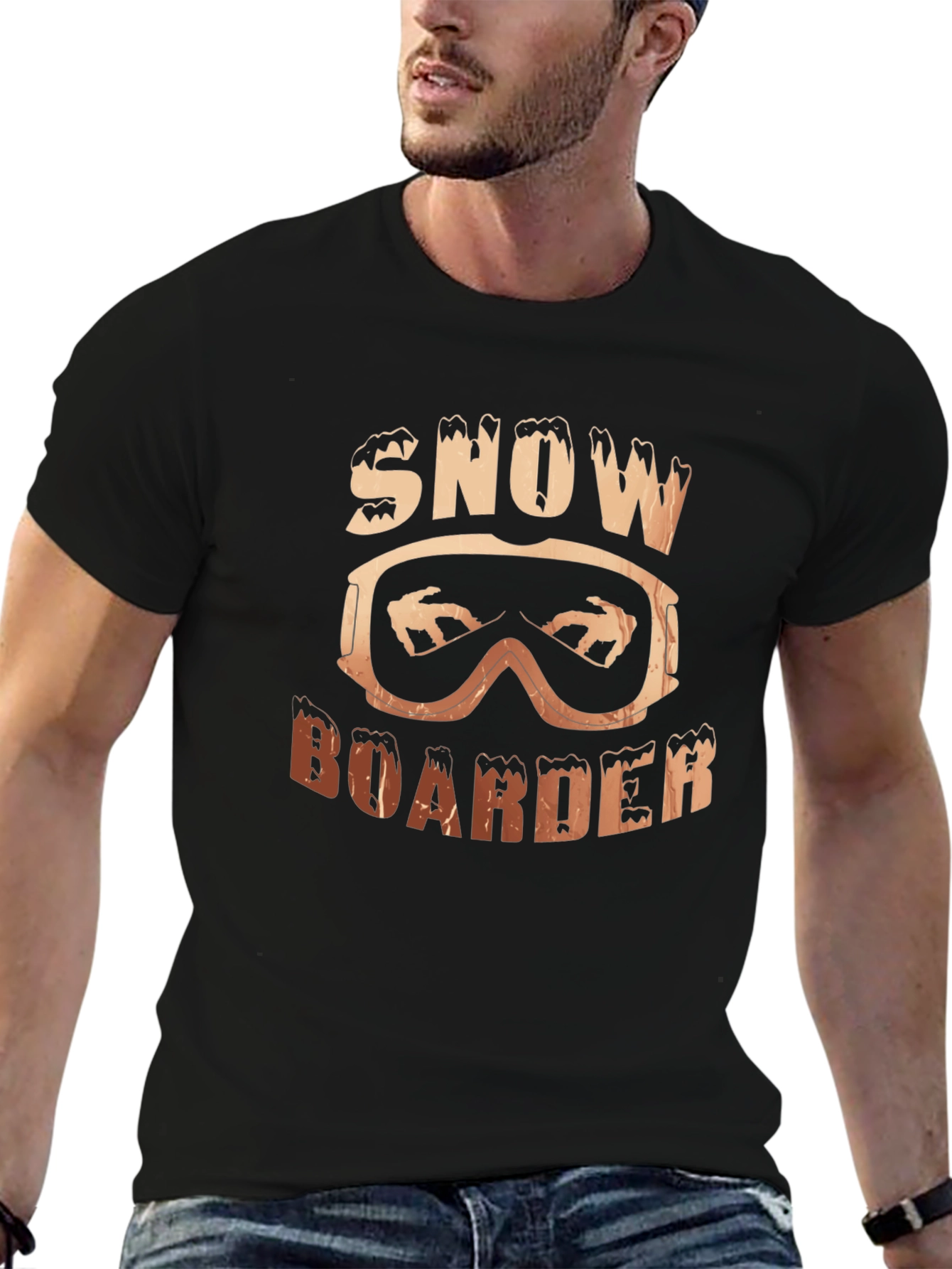 Snowboarder Graphic T-Shirt - Stylish Black Tee