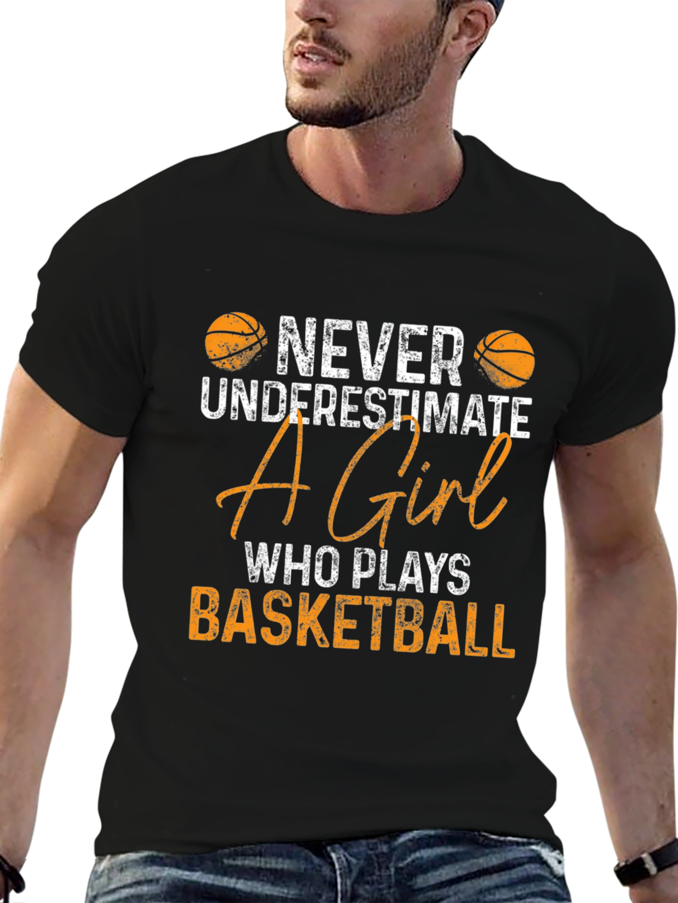 Never Underestimate a Girl Who Plays Basketball T-Shirt