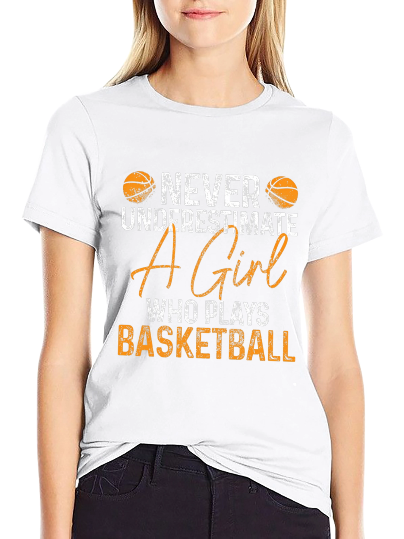 Never Underestimate a Girl Who Plays Basketball T-Shirt
