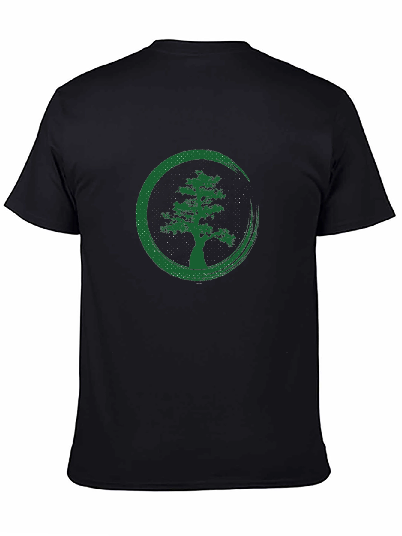 Zen Tree Graphic Tee - Black Cotton T-Shirt