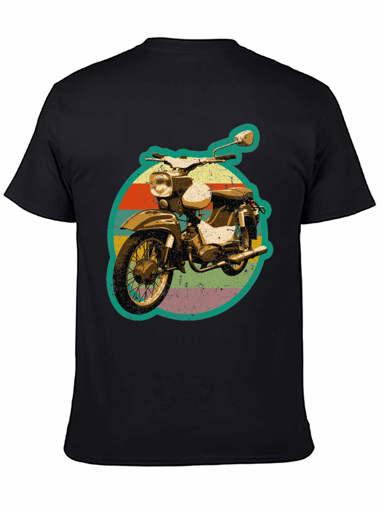 Retro Motorcycle Graphic Tee - Black Unisex T-Shirt