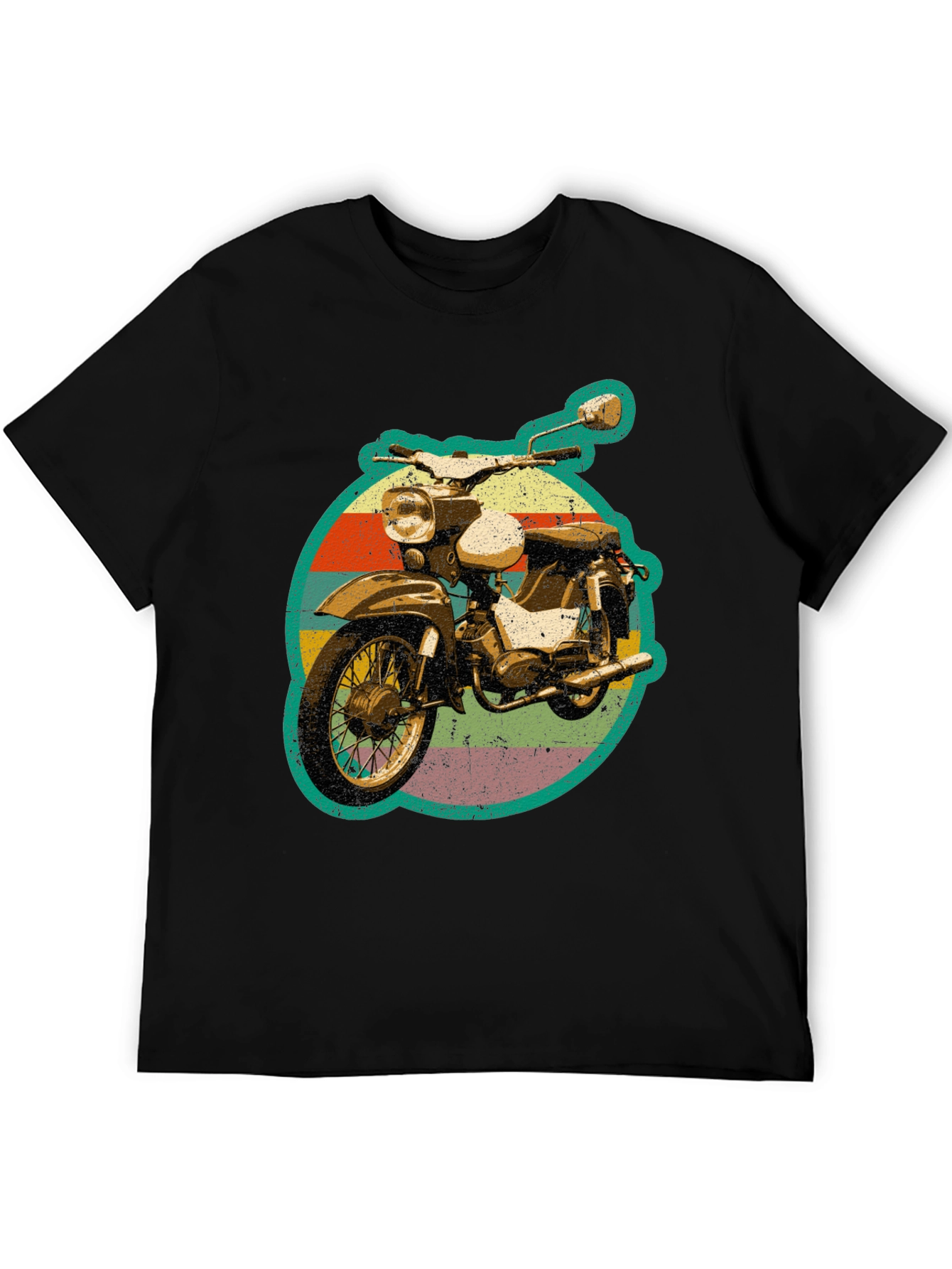 Retro Motorcycle Graphic Tee - Black Unisex T-Shirt
