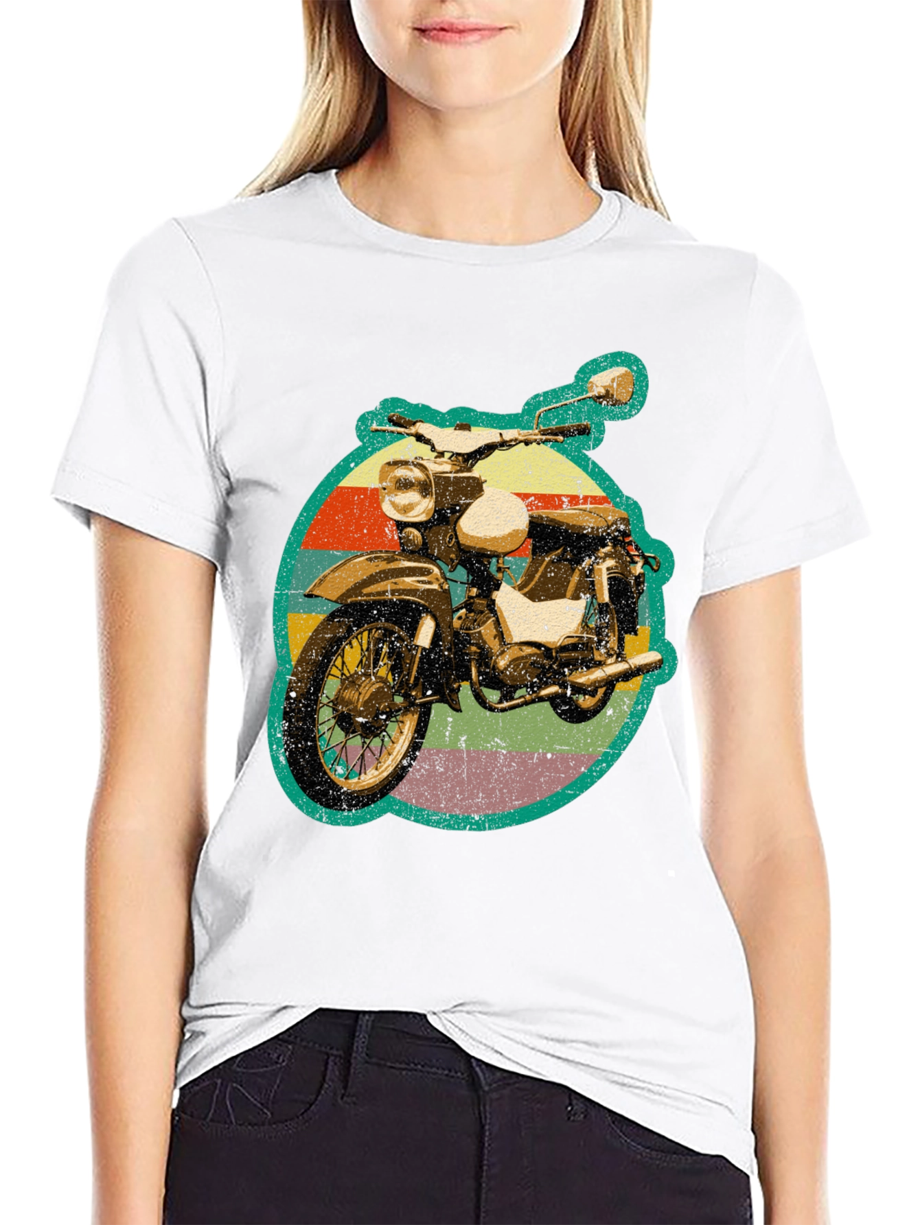 Retro Motorcycle Graphic Tee - Black Unisex T-Shirt