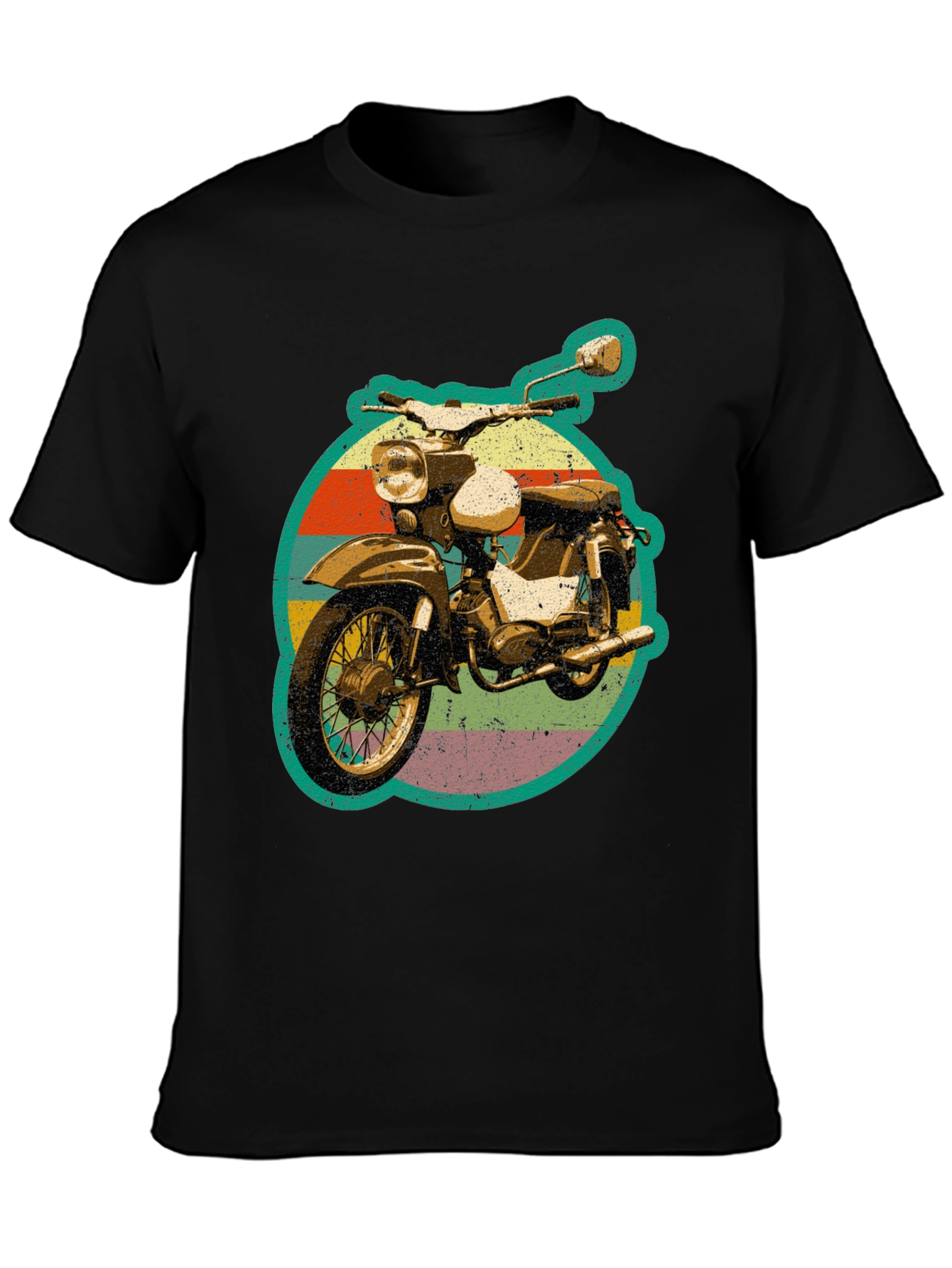 Retro Motorcycle Graphic Tee - Black Unisex T-Shirt