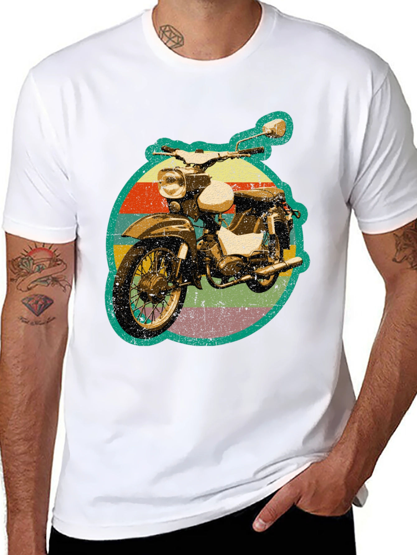 Retro Motorcycle Graphic Tee - Black Unisex T-Shirt